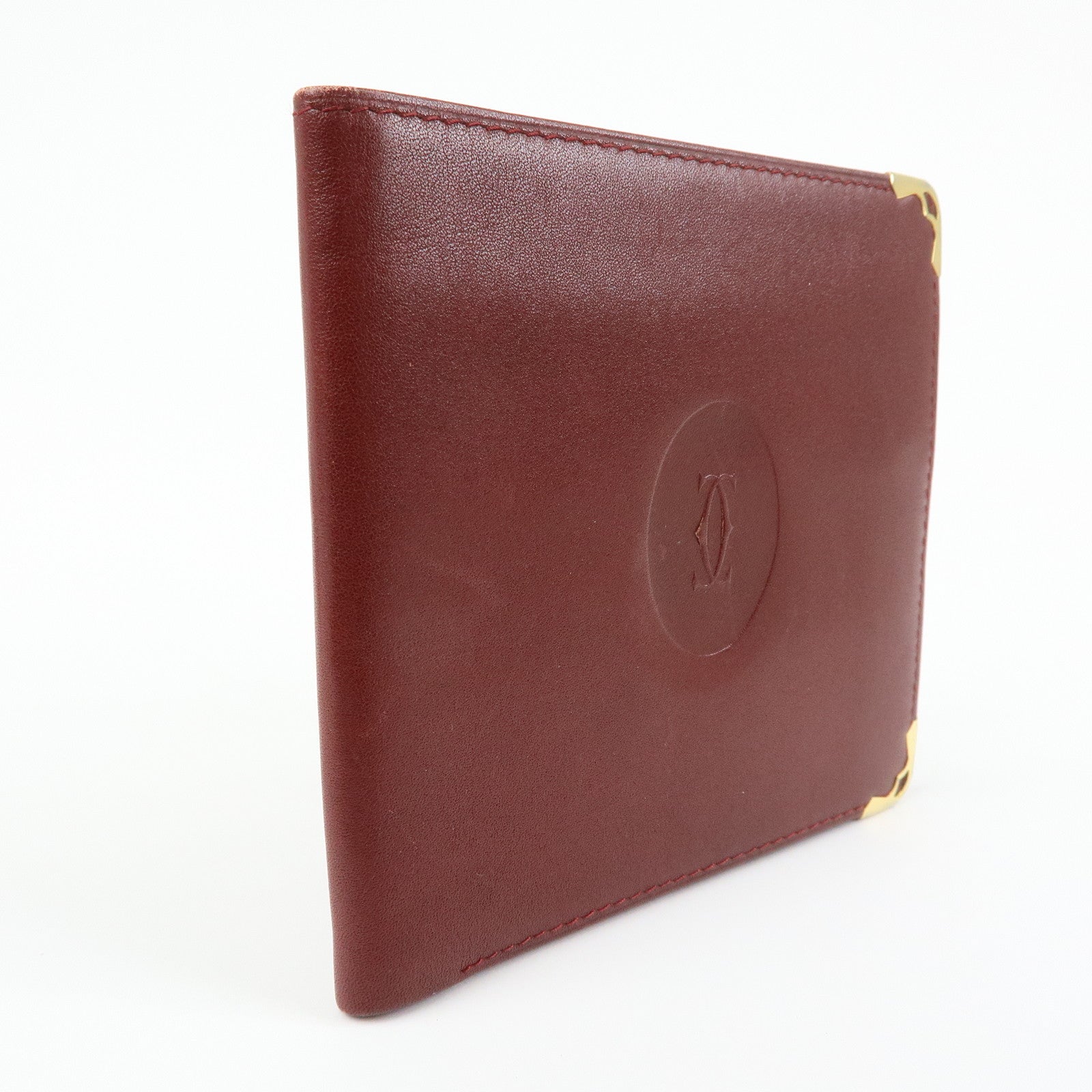 Cartier Set of 3 Leather Wallet 6 Rings Key Case Bordeaux Black