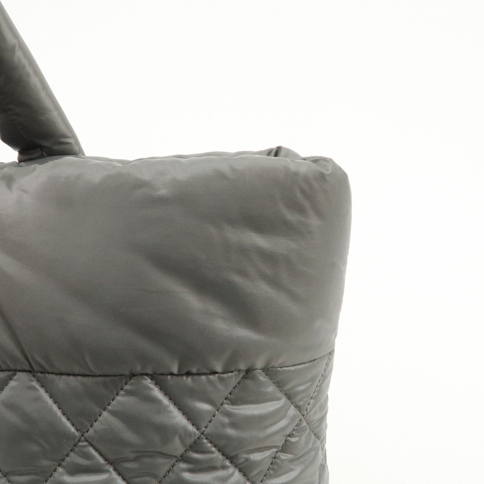 CHANEL COCO Cocoon Nylon Leather Medium Tote Bag Hand Bag A48611