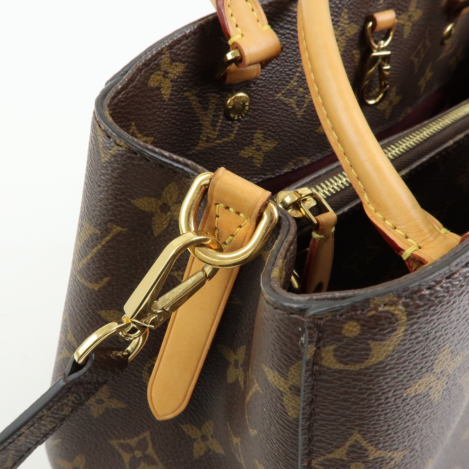 Louis Vuitton Monogram Montaigne MM 2Way Bag Hand Bag Brown M41056