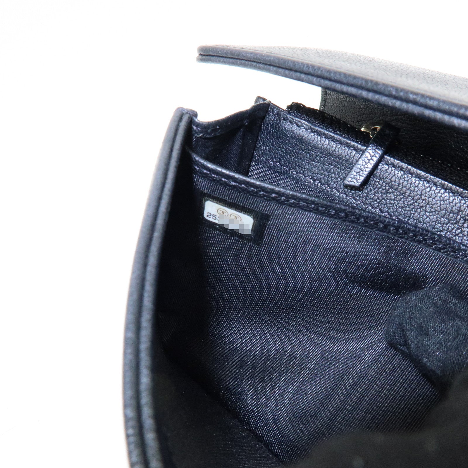 CHANEL COCO Mark Leather Flap Bi-Fold Long Wallet Black