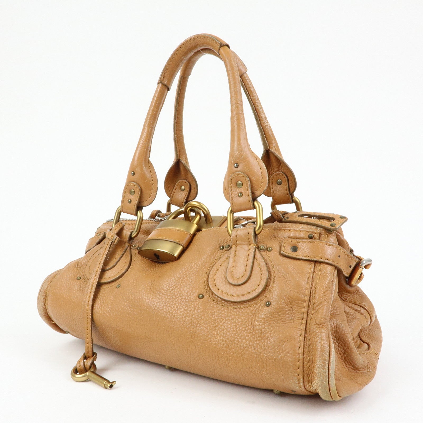 Chloe Paddington Medium Leather Hand Bag Shoulder Bag Brown