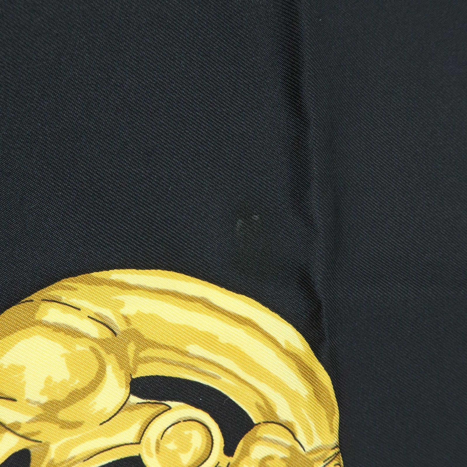 HERMES Carre 90 Silk 100% Scarf LES CAVALIERS D'OR Black Gold