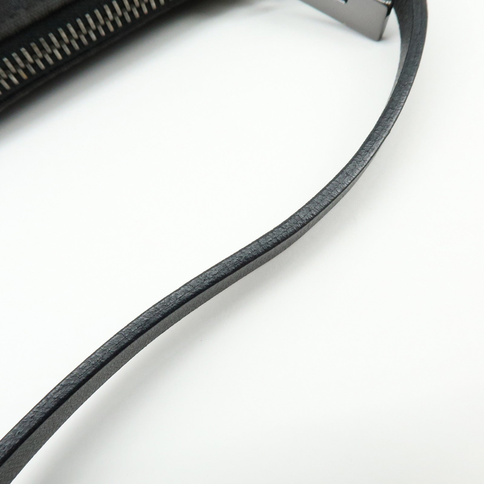 FENDI Zucchino Canvas Leather Shoulder Bag Hand Bag Black