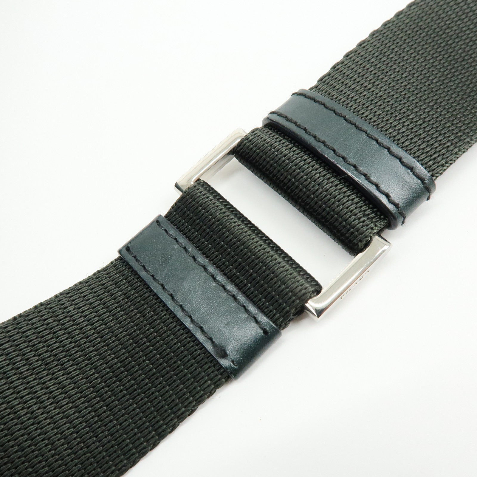 PRADA Triangle Logo Nylon Leather Shoulder Crossbody Bag Dark Brown