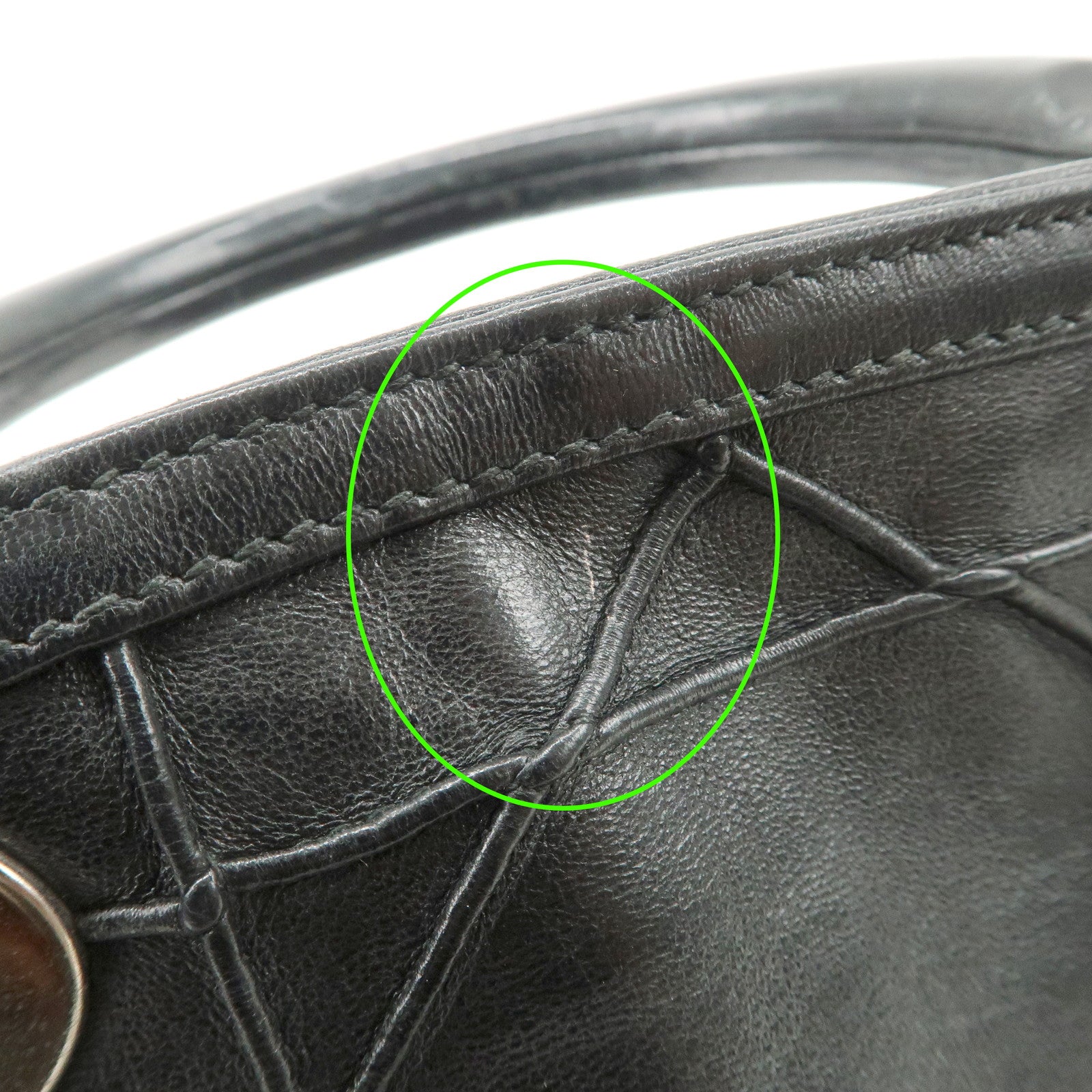 Christian Dior Cannage Granville Leather 2Way Bag Hand Bag Black