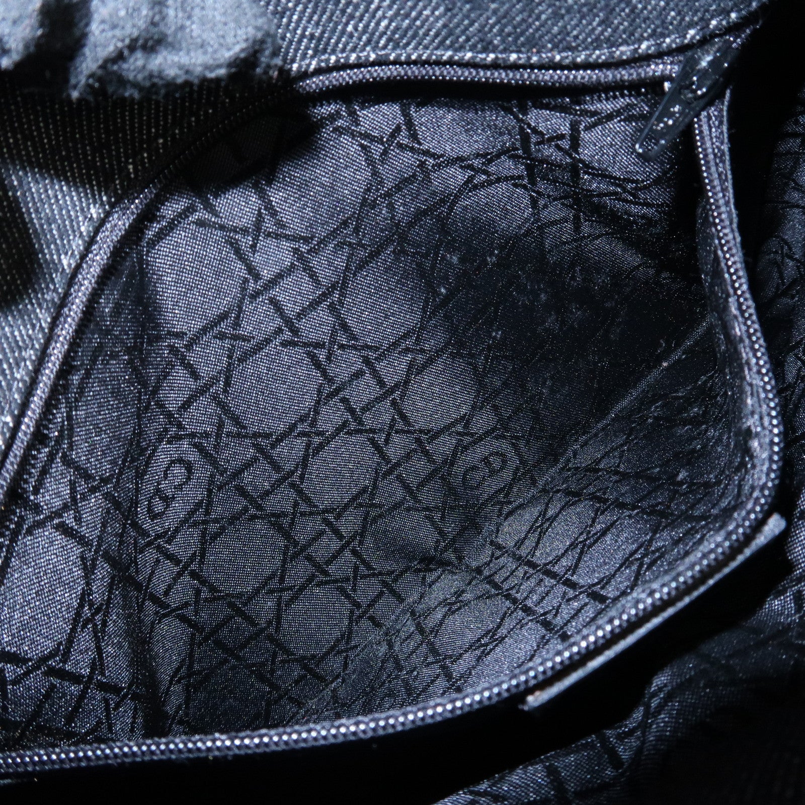 Christian Dior Maris Pearl Denim Shoulder Bag Hand Bag Black Used