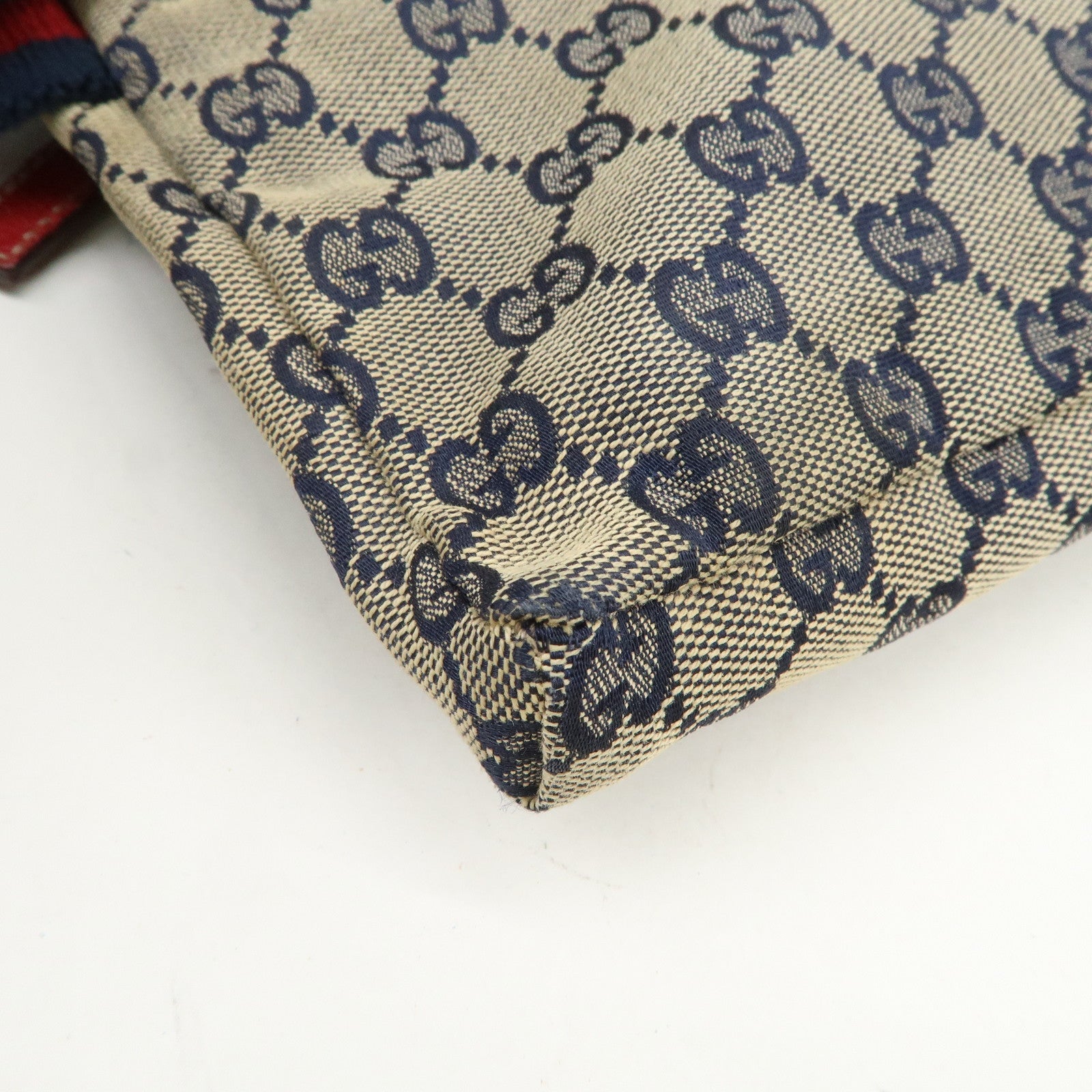 GUCCI Sherry GG Canvas Waist Bag Crossbody Bag Beige Red 28566