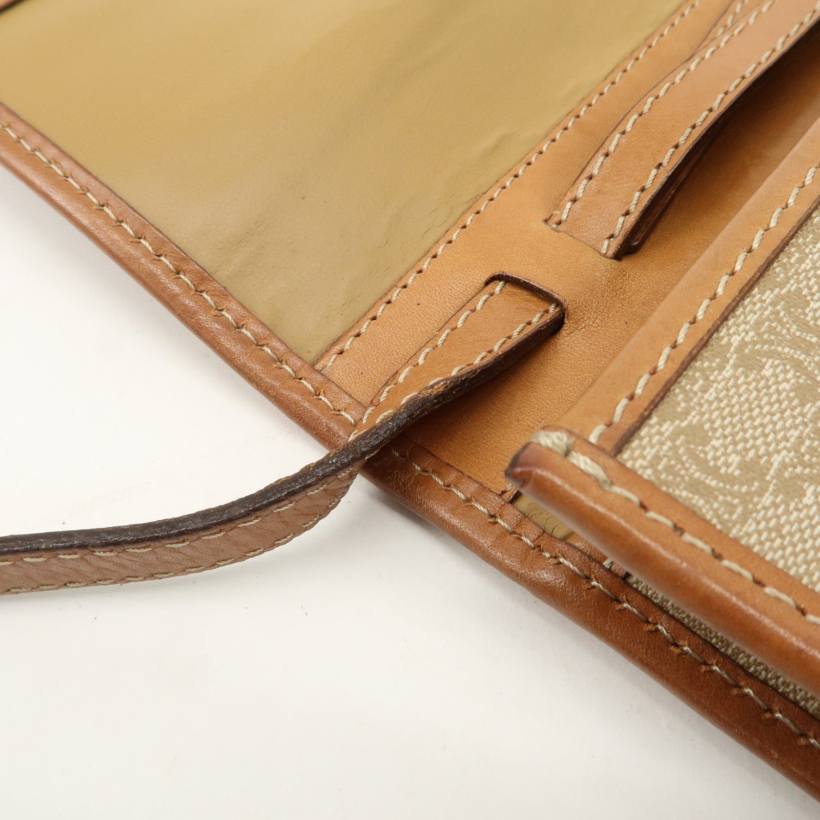 CELINE Macadam PVC Leather 2Way Bag Shoulder Bag Beige