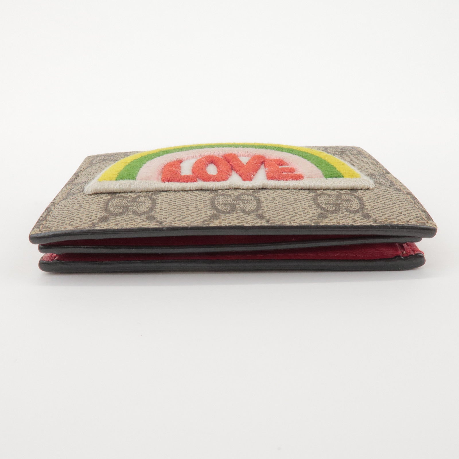 GUCCI LOVE Rainbow GG Supreme PVC Leather Compact Wallet 476412