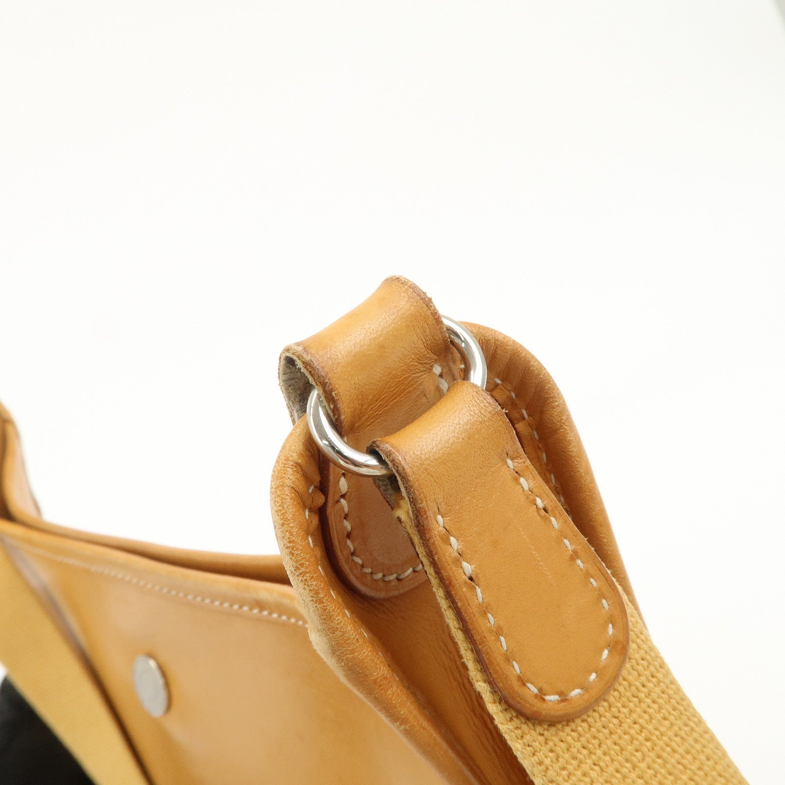 HERMES Leather Vespa PM J Engraved Shoulder Bag Brown Silver HDW