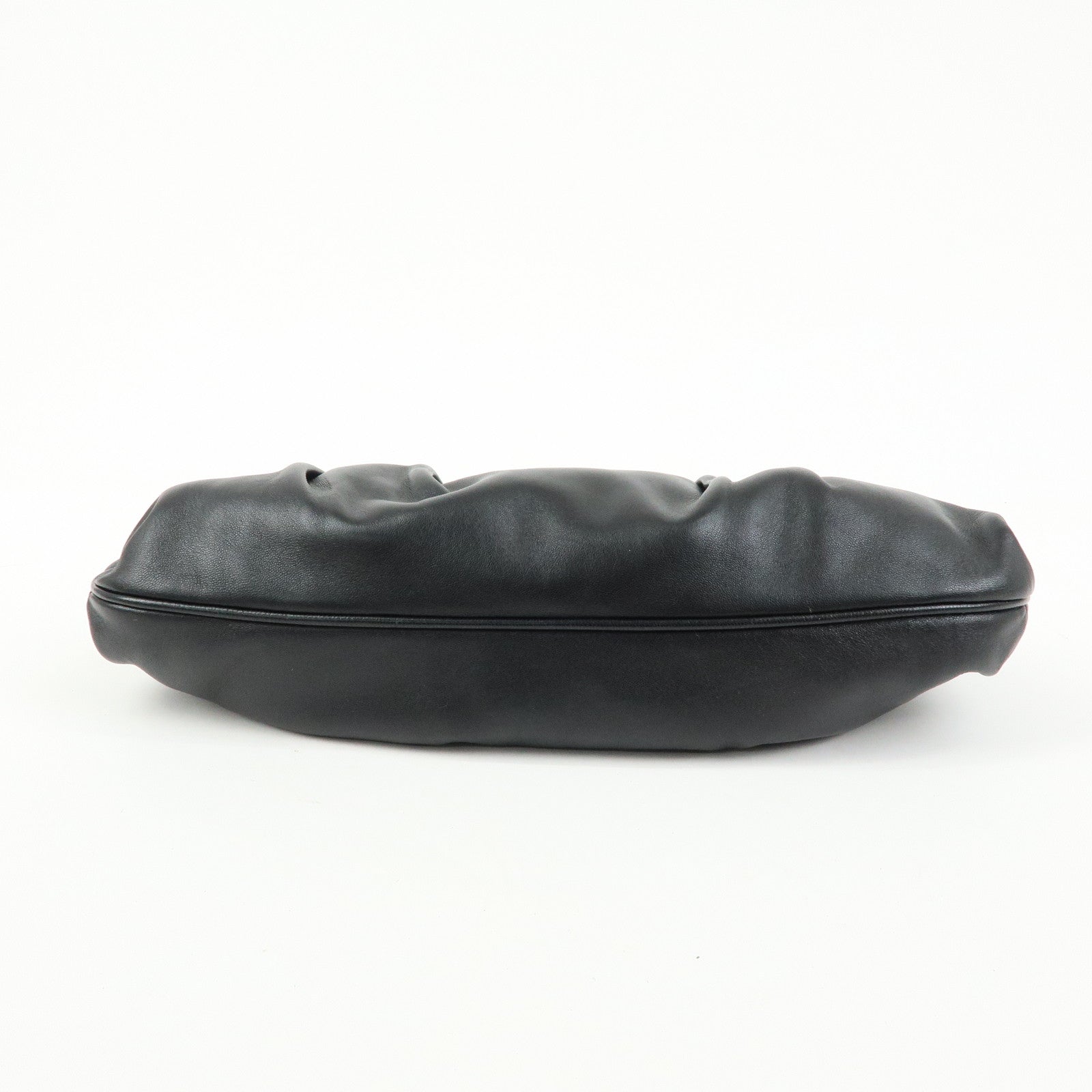 Ferragamo Gancini Leather Shoulder Bag Hand Bag Black
