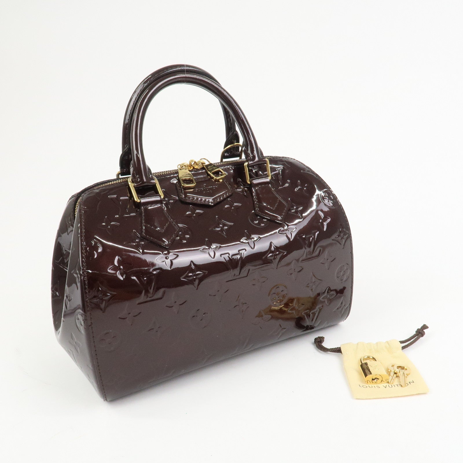 Louis Vuitton Monogram Vernis Montana Hand Bag Amarante M90057