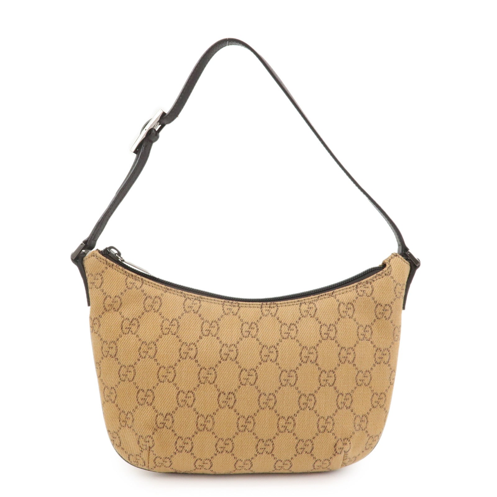 GUCCI GG Canvas Leather Hand Bag Shoulder Bag Brown 32160