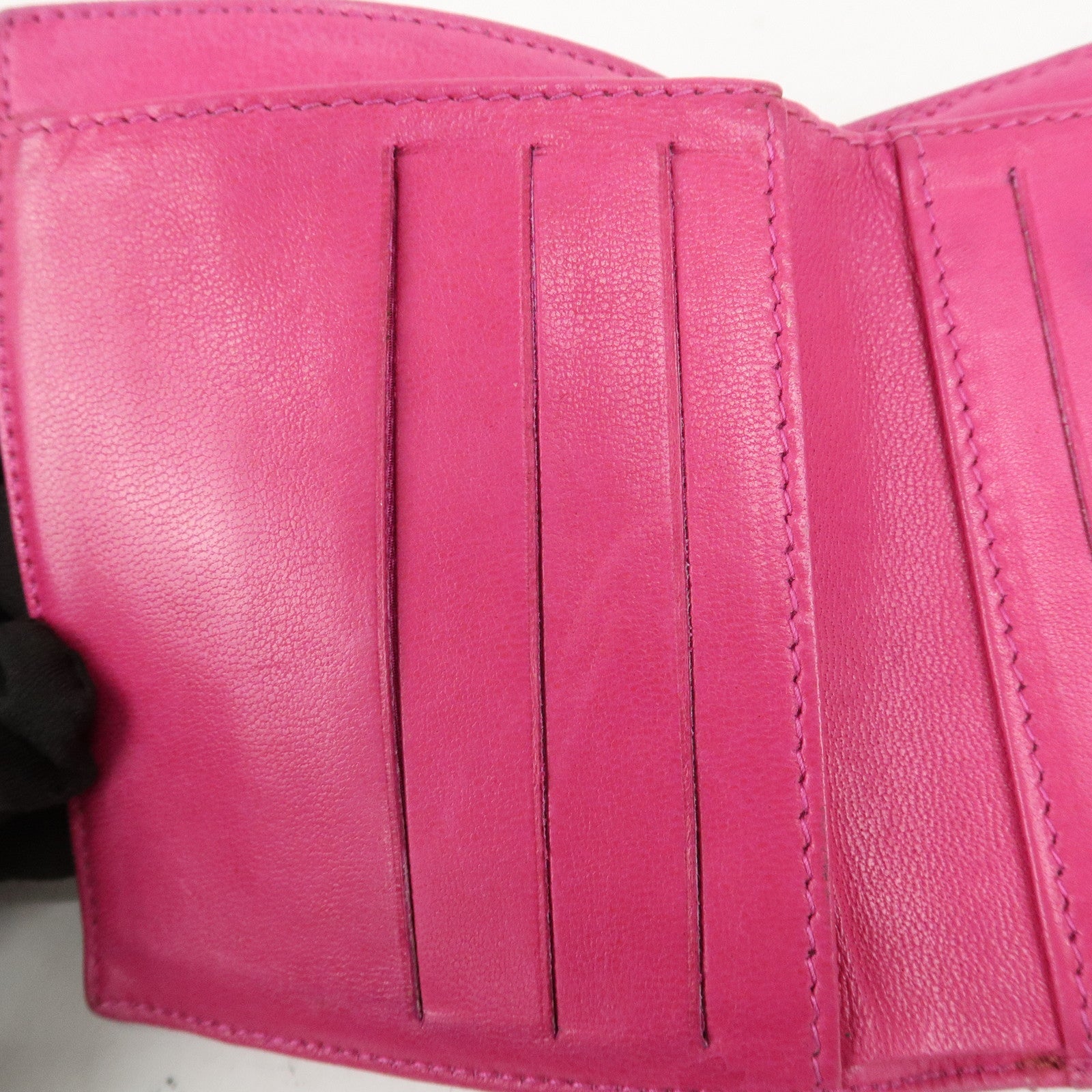 CHANEL COCO Mark Caviarskin Double Hook Bi-fold Wallet Pink