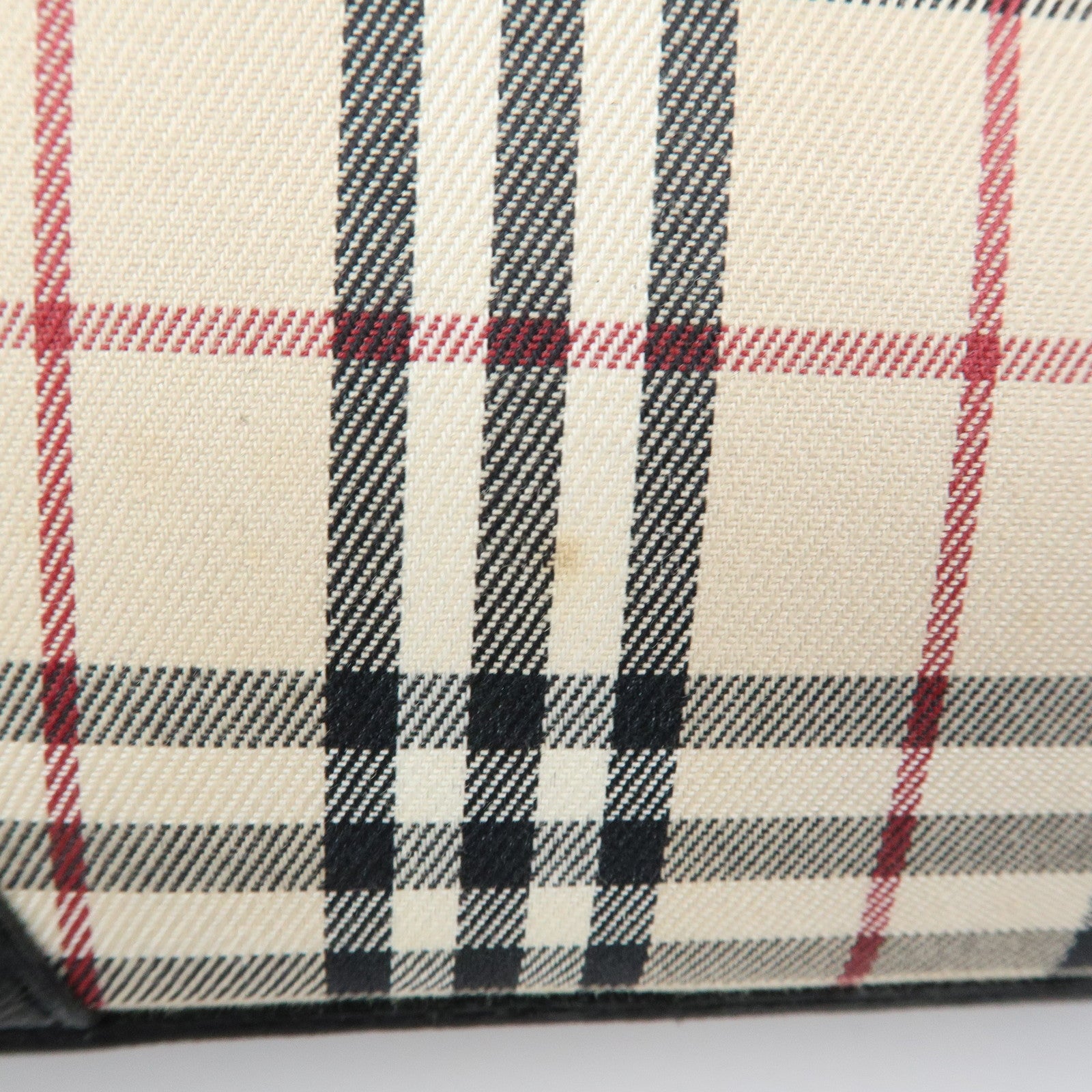 BURBERRY Nova Plaid Canvas Leather Shoulder Bag Beige Black