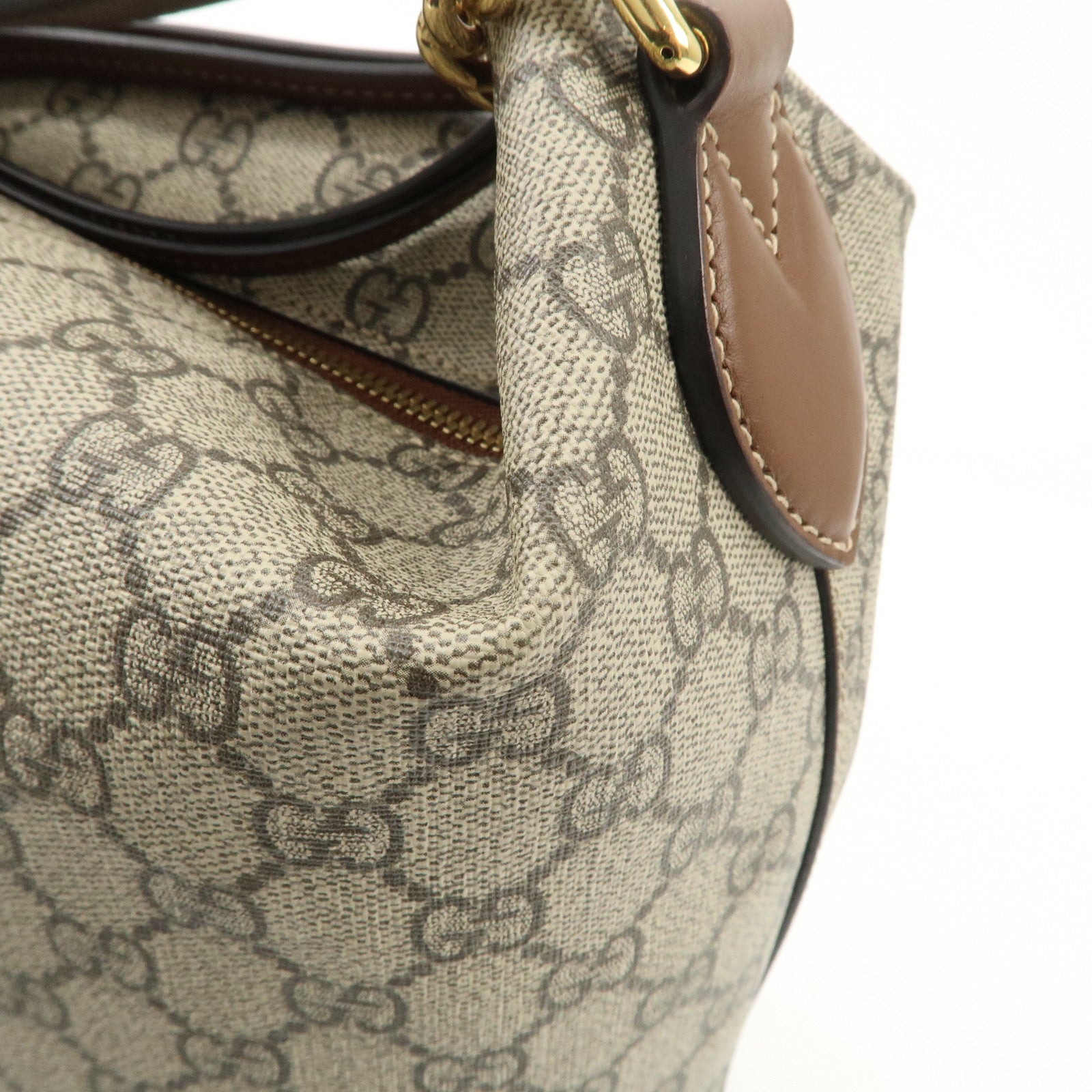 GUCCI GG Supreme Leather 2WAY Bag Shoulder Bag Beige Brown 477324 Used