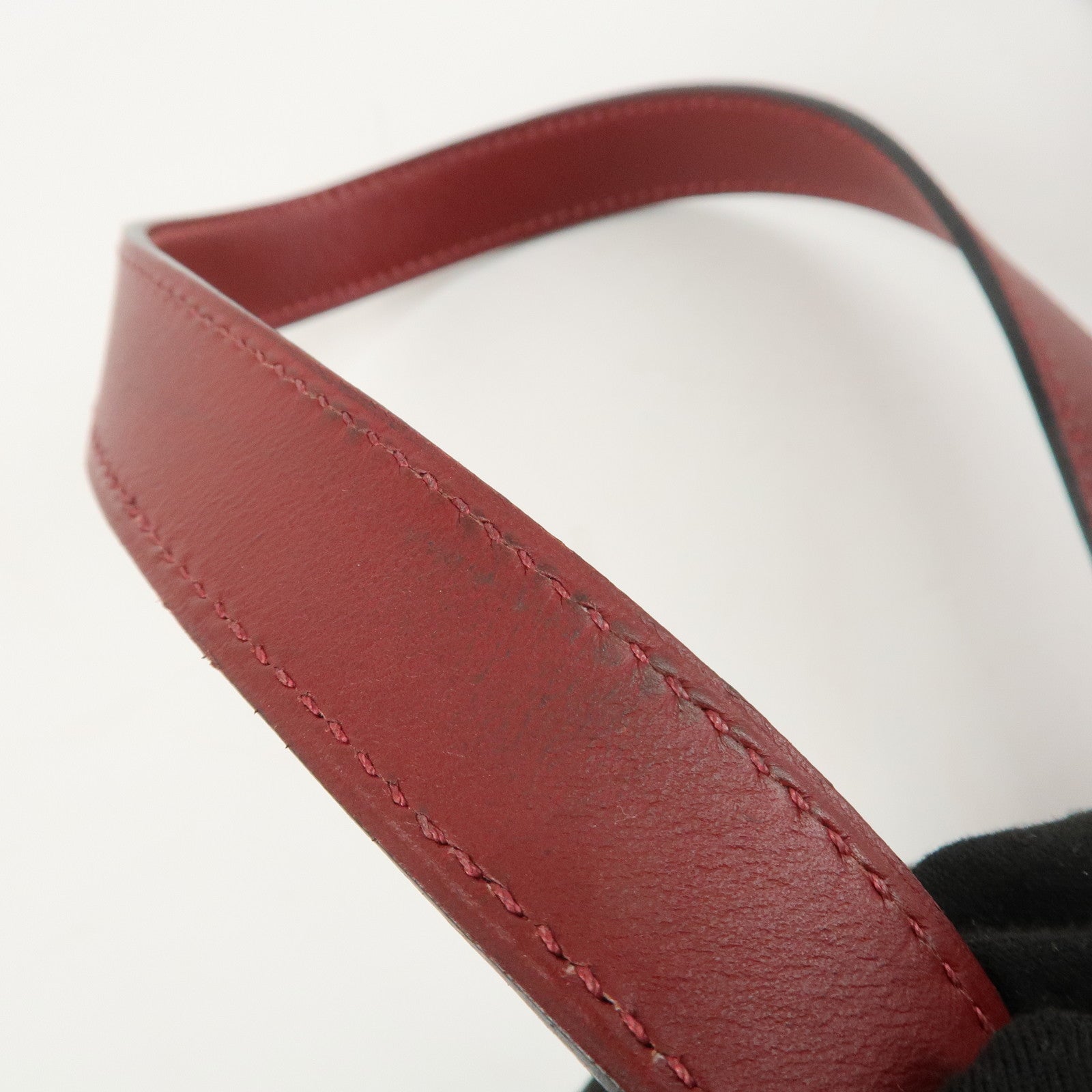 HERMES Leather Vibrato Jules Hand Bag F Engraved Multicolor Used