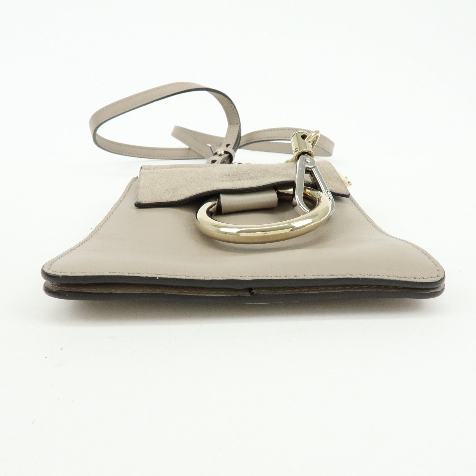 Chloe Faye Suede Leather Shoulder Bag Crossbody Bag Beige