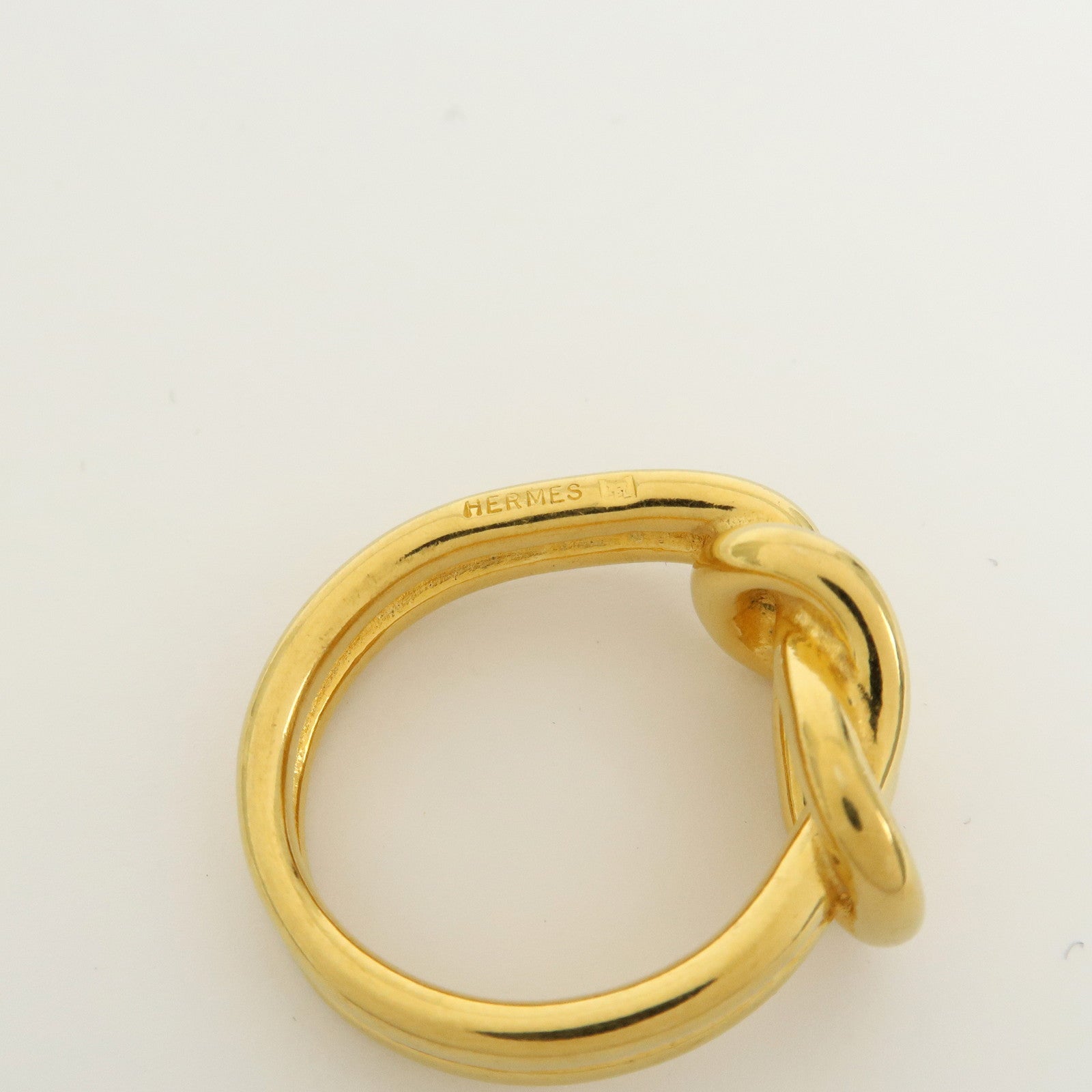 HERMES Atame Metal Scarf Ring Scarf Charm Gold