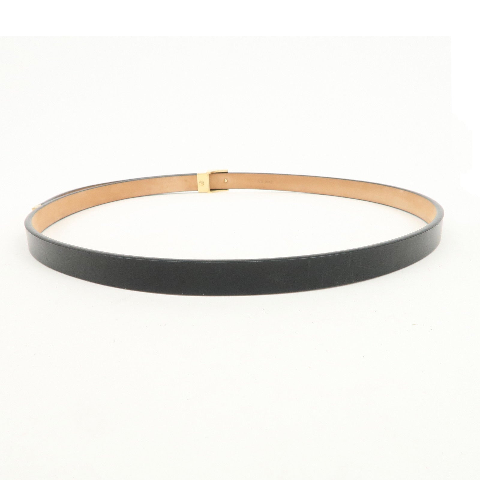 Louis Vuitton Ceinture Carre Leather Belt Black Gold