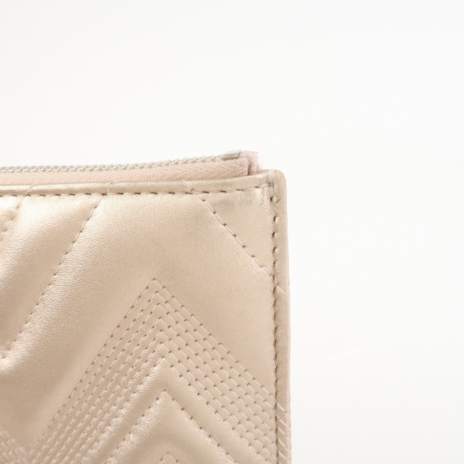 CHANEL Lambskin Clutch Bag Pouch Champane Pink