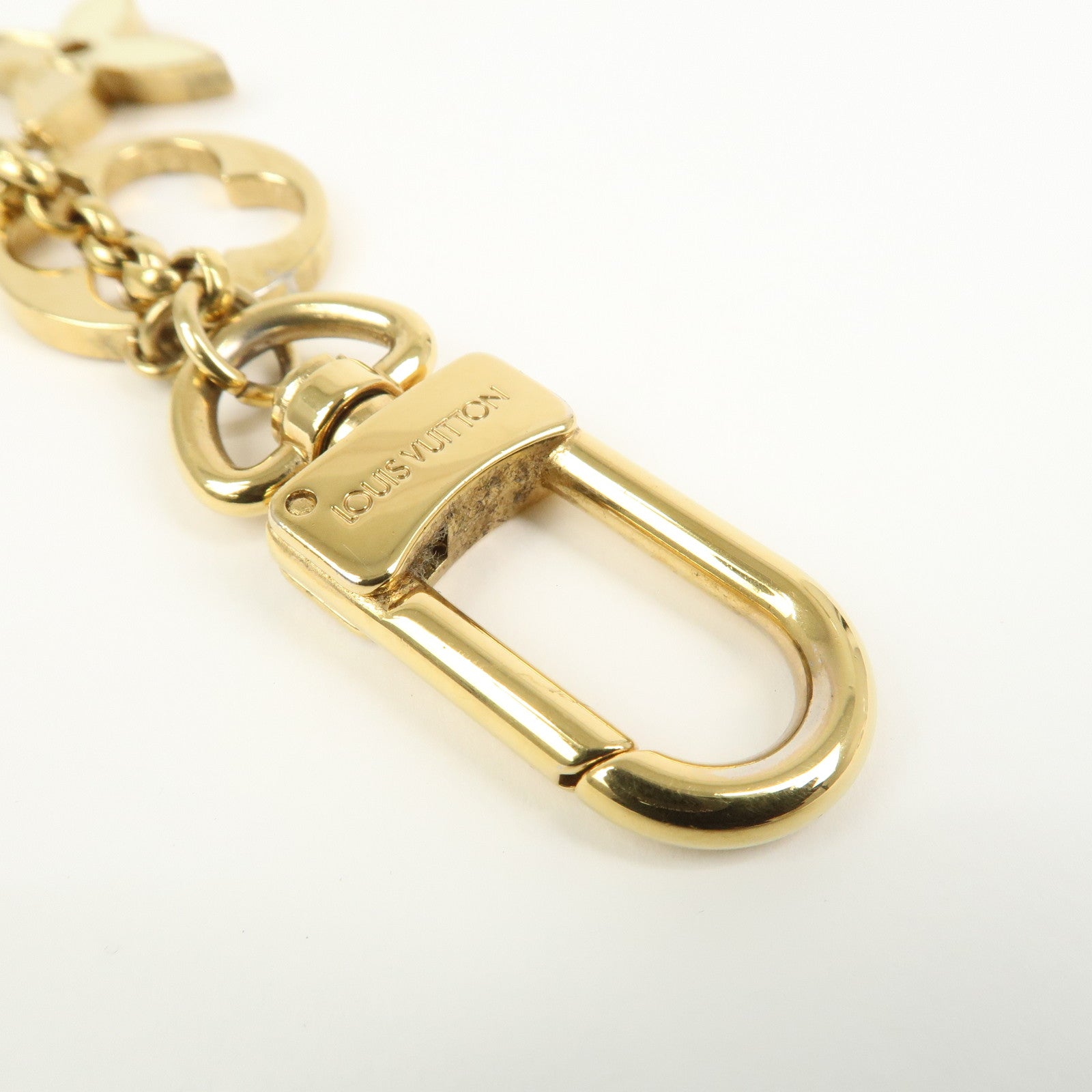Louis Vuitton Fleur de Monogram Bag Charm Key Chain Gold M65111
