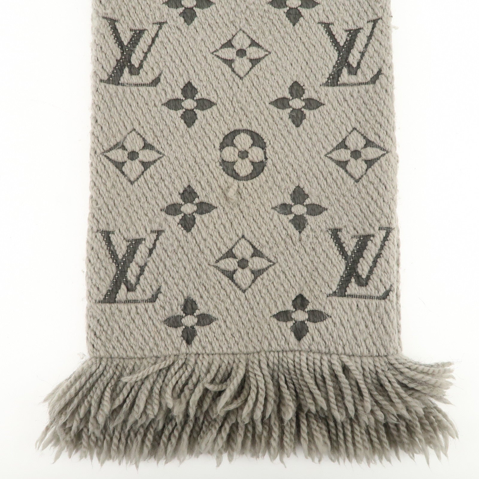 Louis Vuitton Monogram Escharp Logomania Scarf Gris Perle M74742