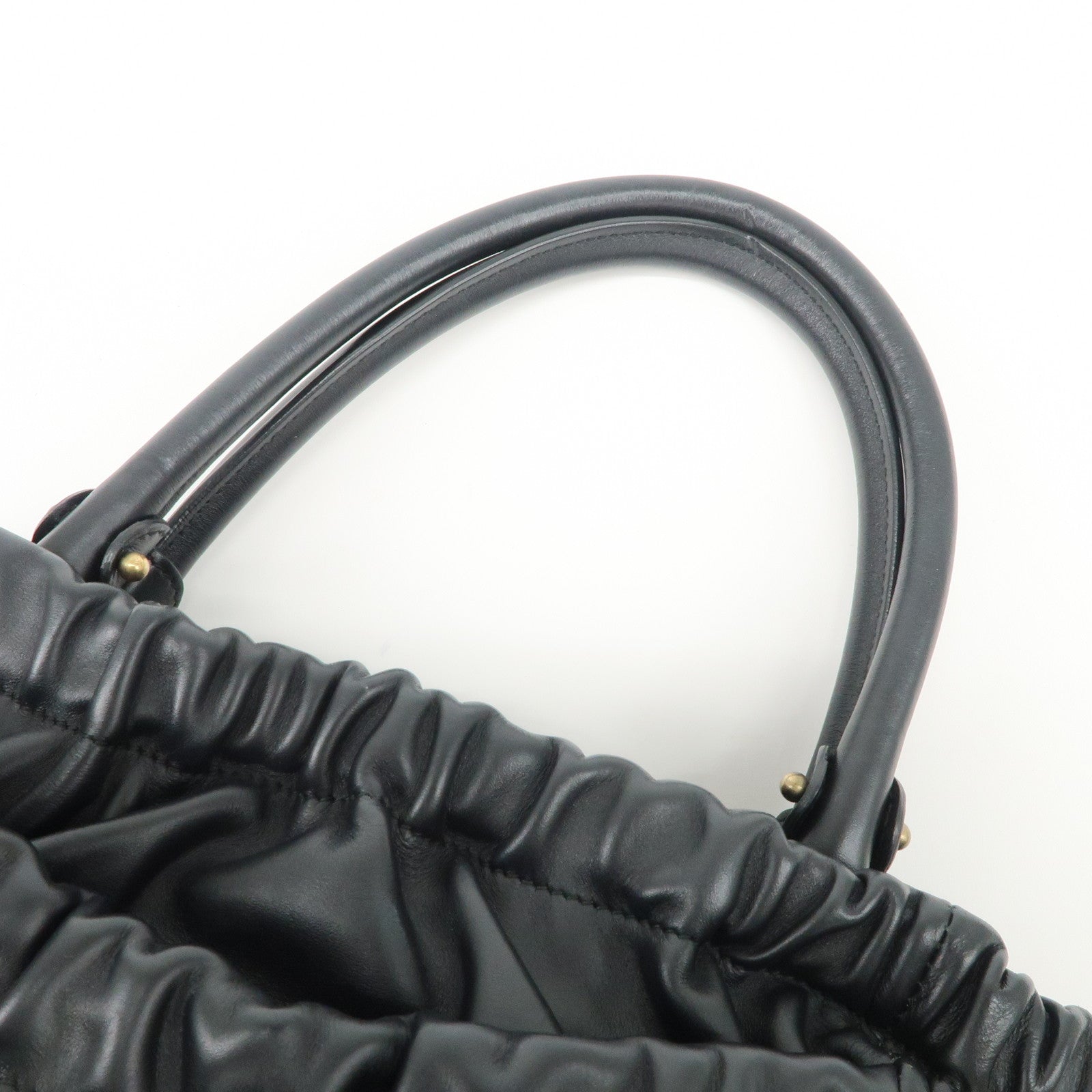 Ferragamo Vara Ribbon Leather 2Way Bag Hand Bag Shoulder Bag Black