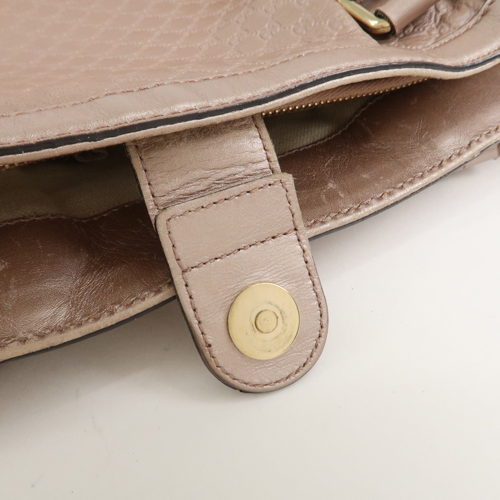 GUCCI Micro Guccissima Leather Shoulder Bag Metallic Pink 296835