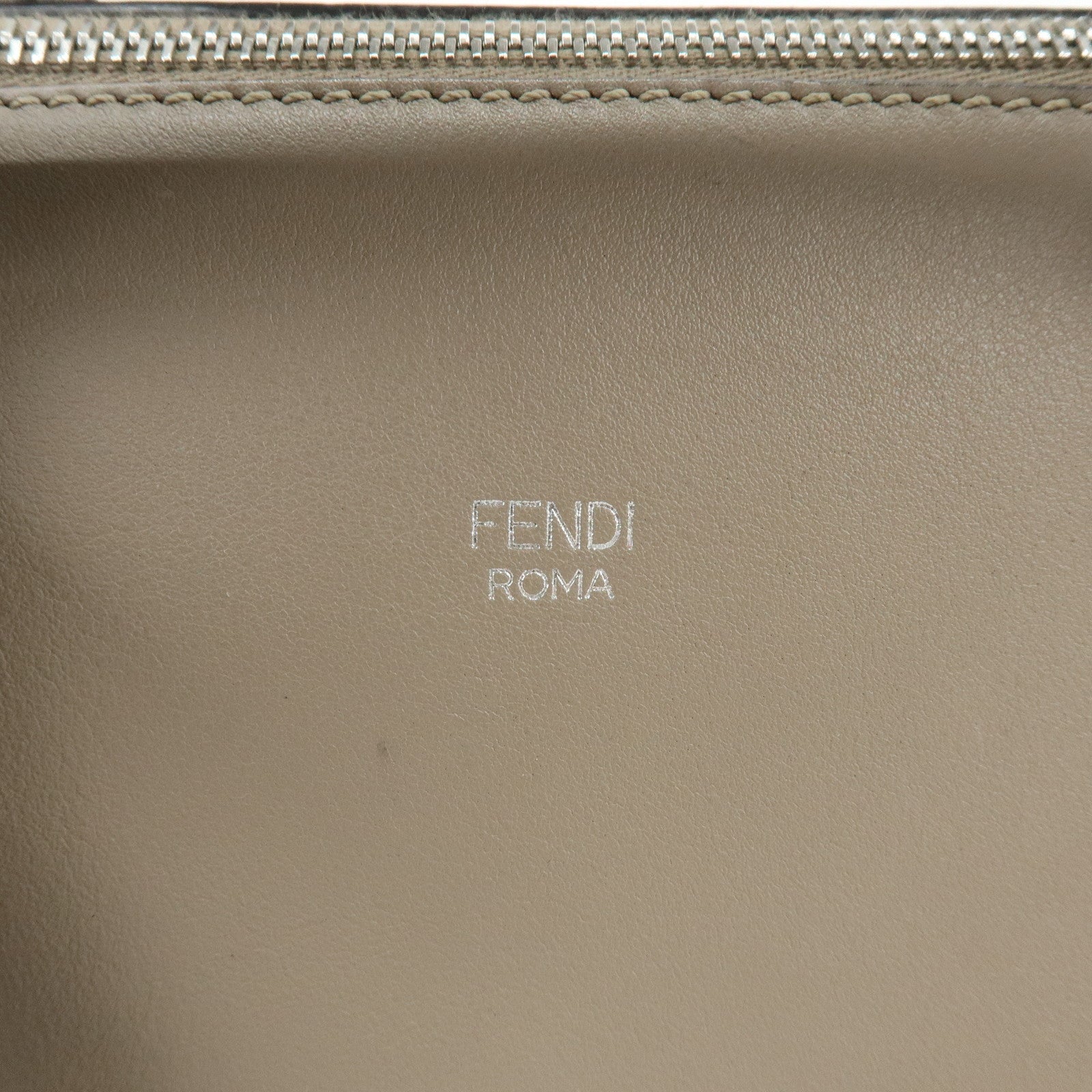FENDI By The Way Leather 2Way Hand Bag Shoulder Bag Greige 8BL146