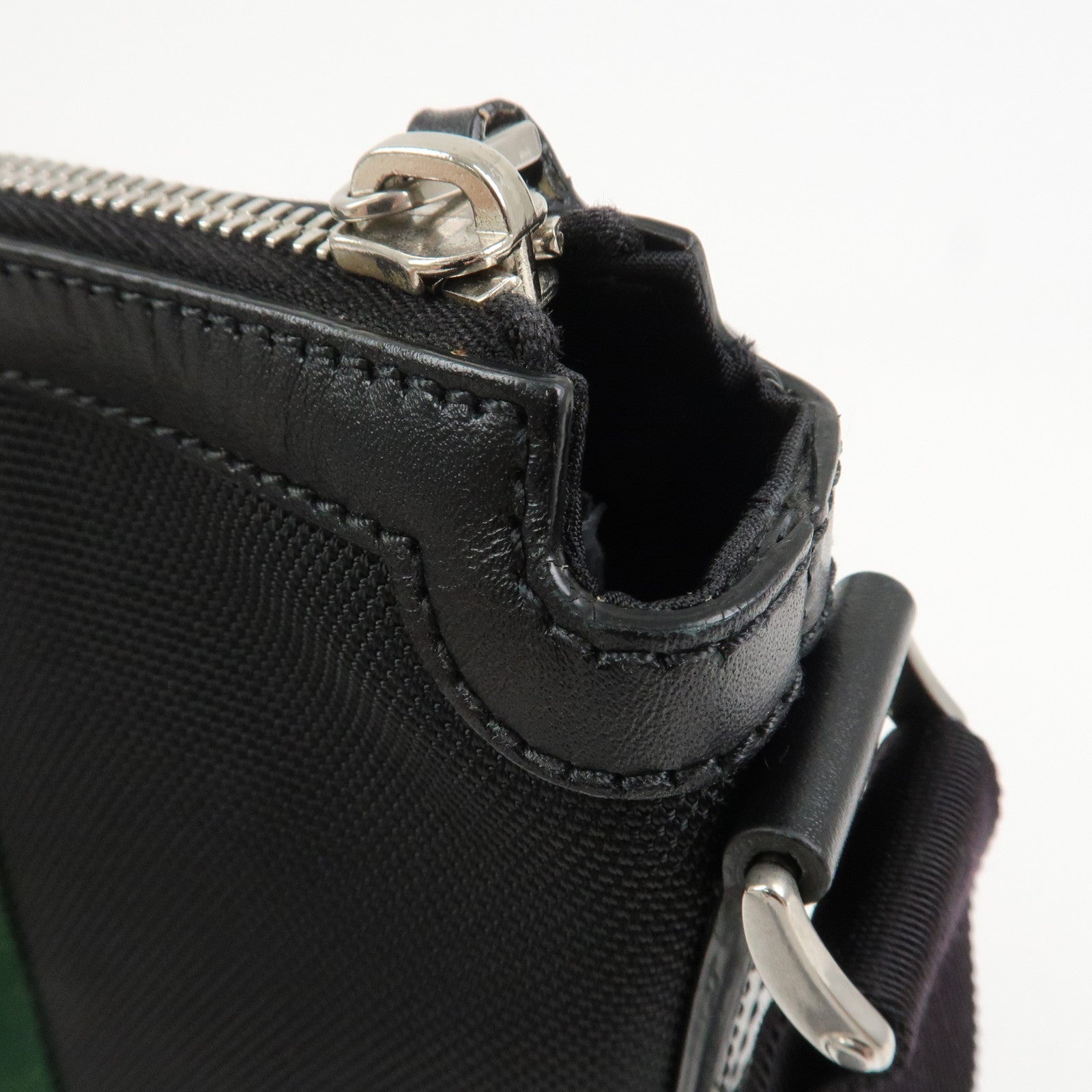 GUCCI Sherry Canvas Leather Shoulder Bag Crossbody Bag Black 631195