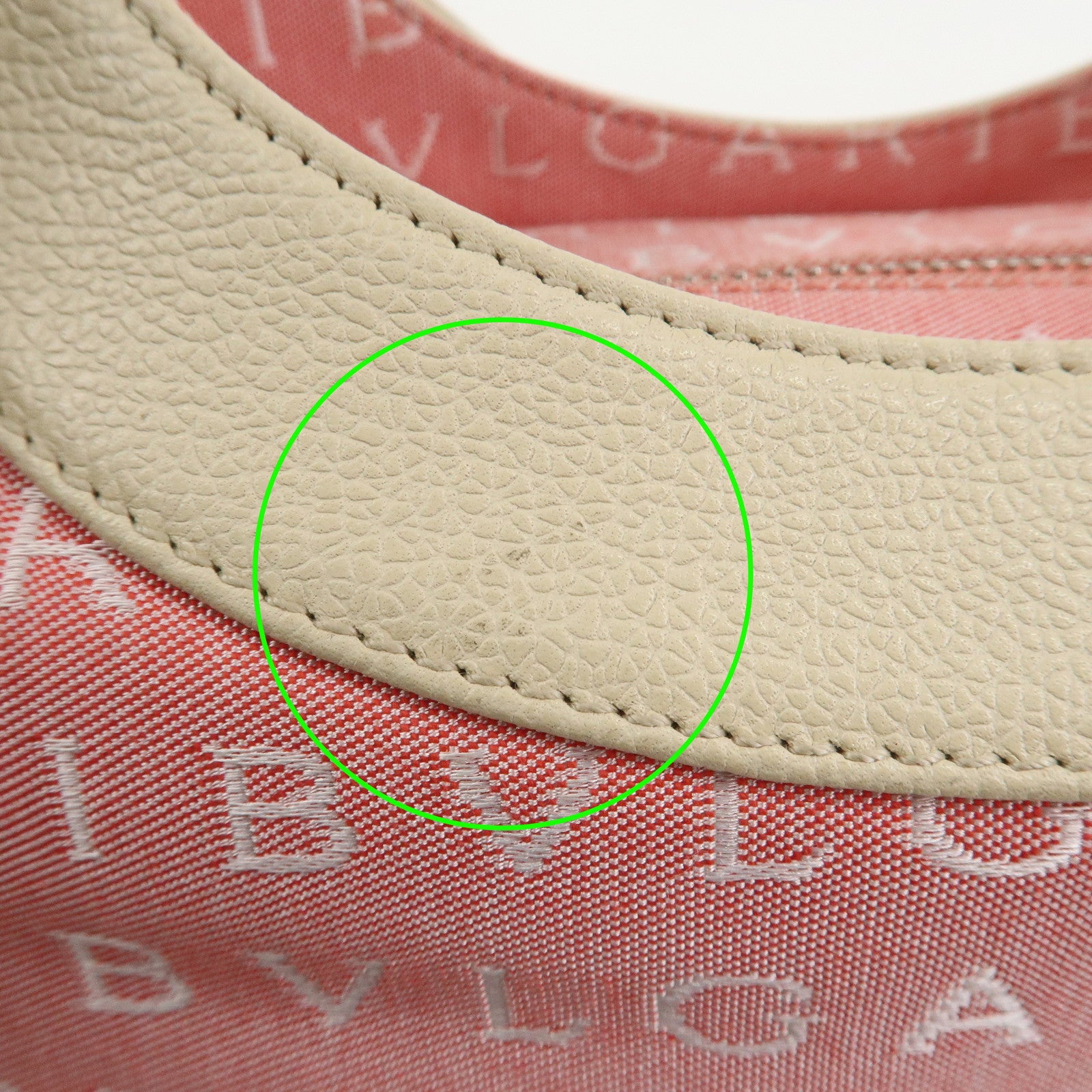 BVLGARI Logo Mania Canvas Leather Shoulder Bag Hand Bag Pink