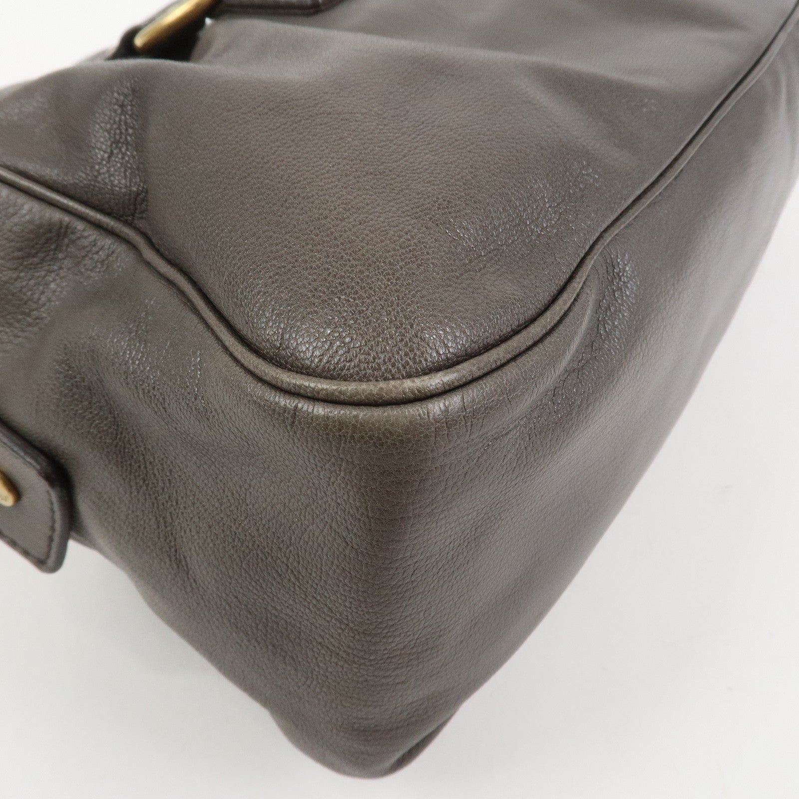 SAINT LAURENT PARIS Muse Leather Shoulder Bag Hand Bag Gray 168269