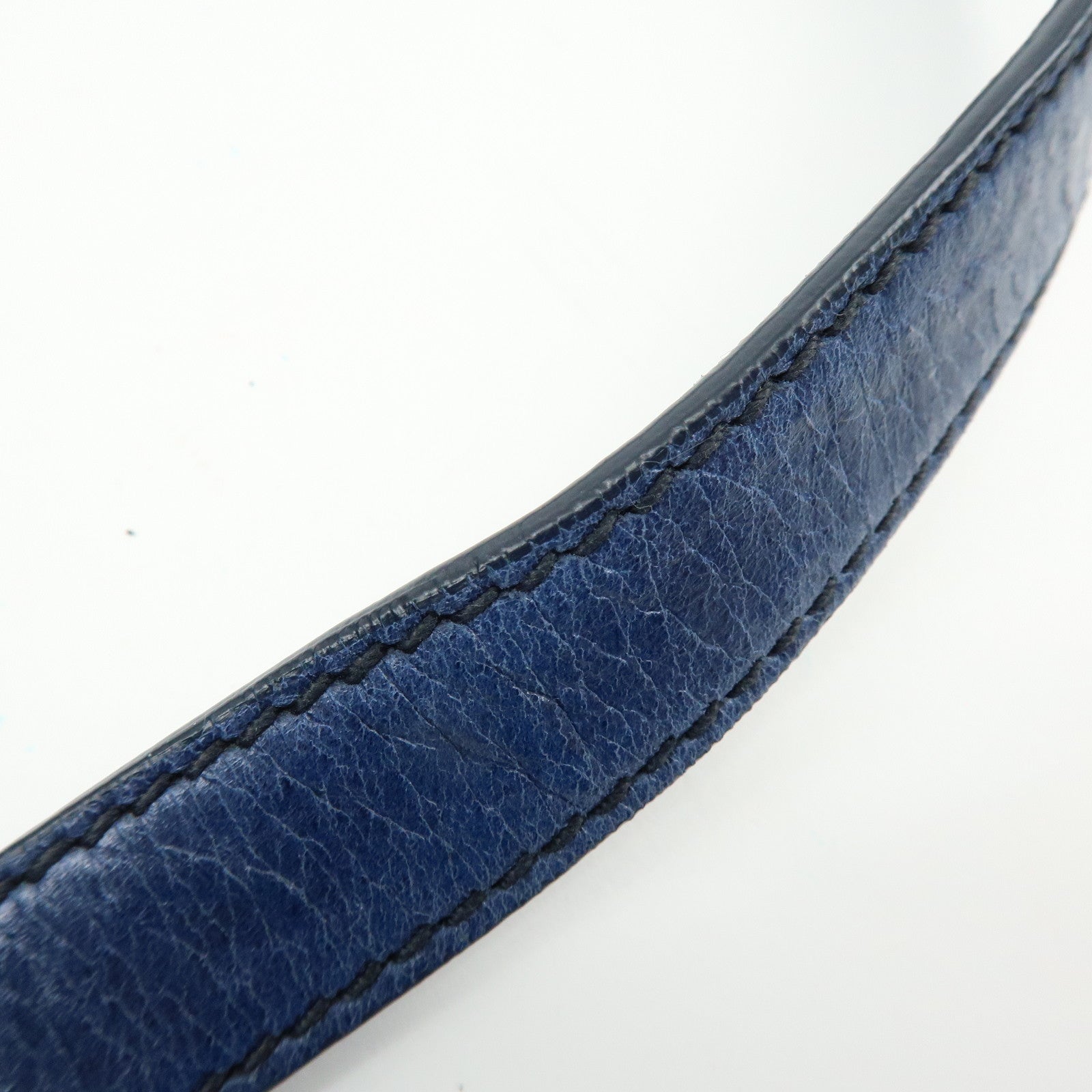 MIU MIU Side Ribbon Large Leather 2Way Bag Shoulder Bag Navy RT0365