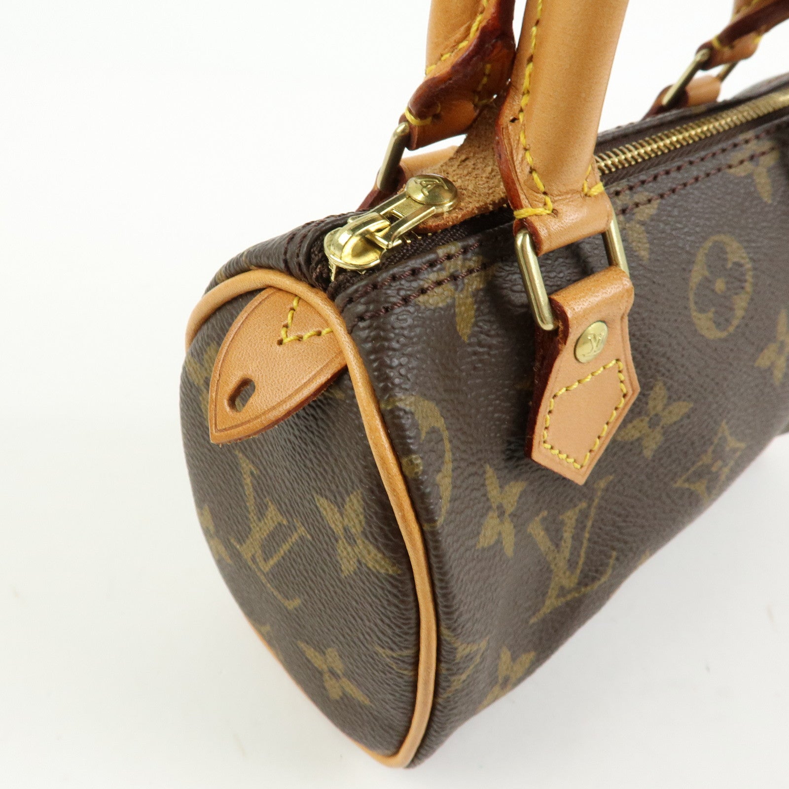 Louis Vuitton Monogram Mini Speedy Hand Bag & Strap Brown M41534