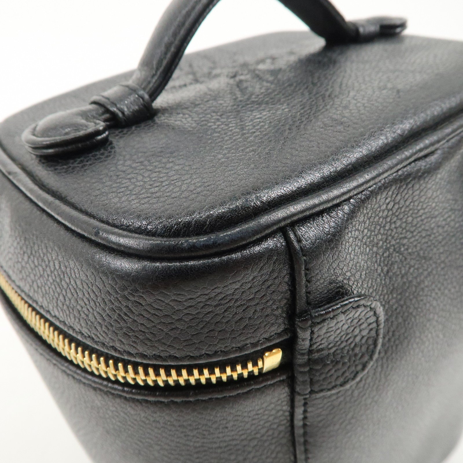 CHANEL COCO Mark Caviarskin Vanity Bag Hand Bag Black A01998
