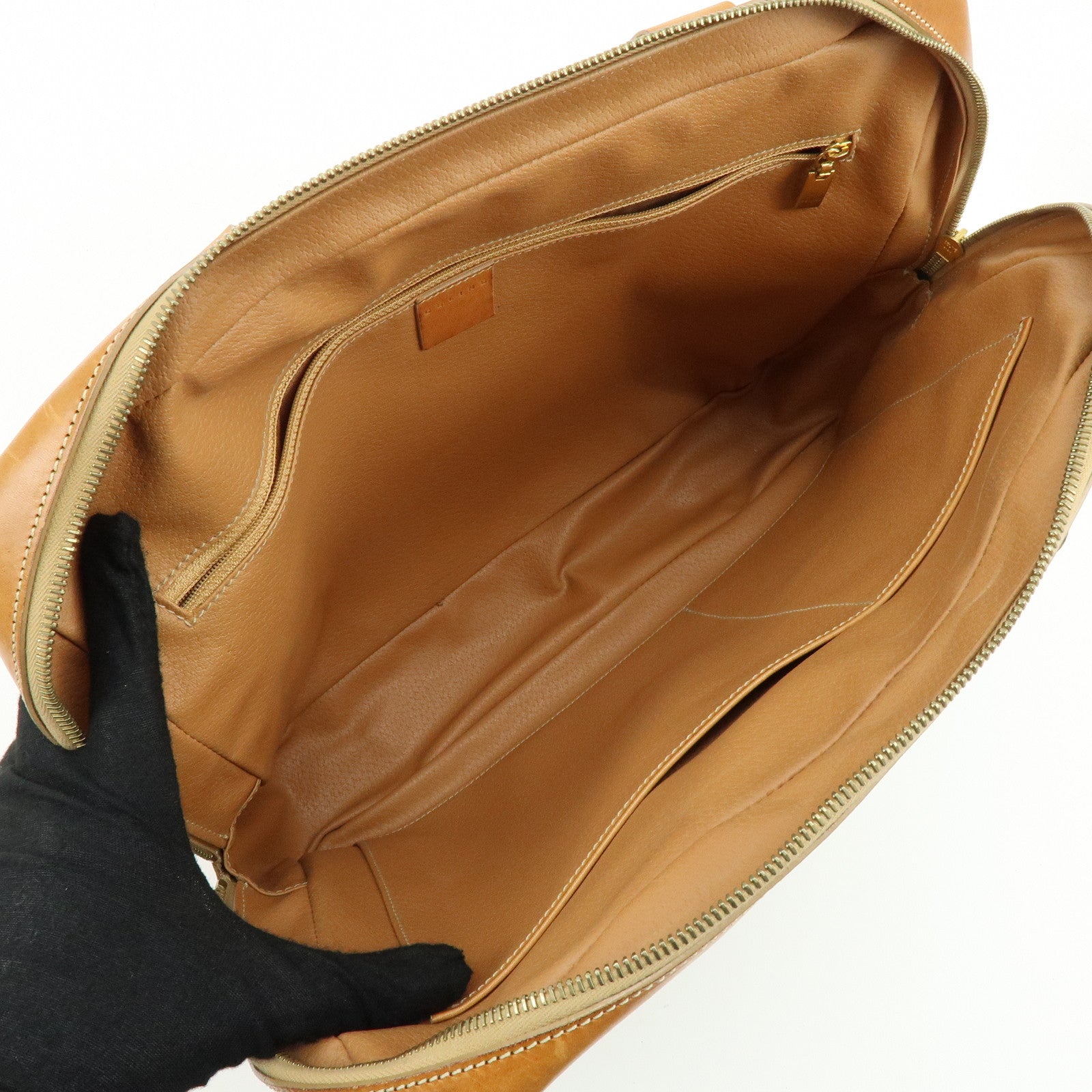 CELINE Macadam PVC Leather Hand Bag Tote Bag Brown