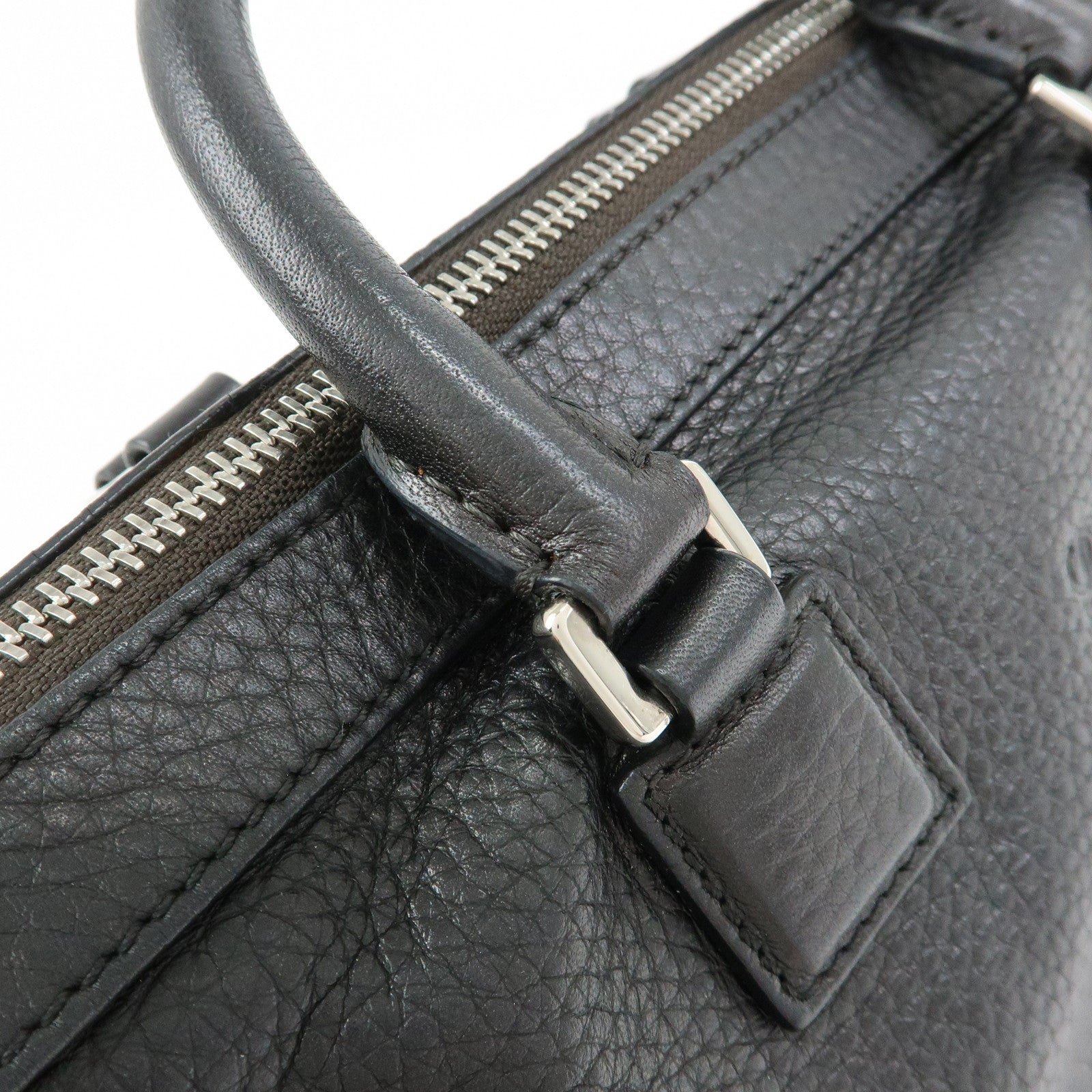 LOEWE Anagram Calf Leather Hand Bag Mini Boston Bag Black