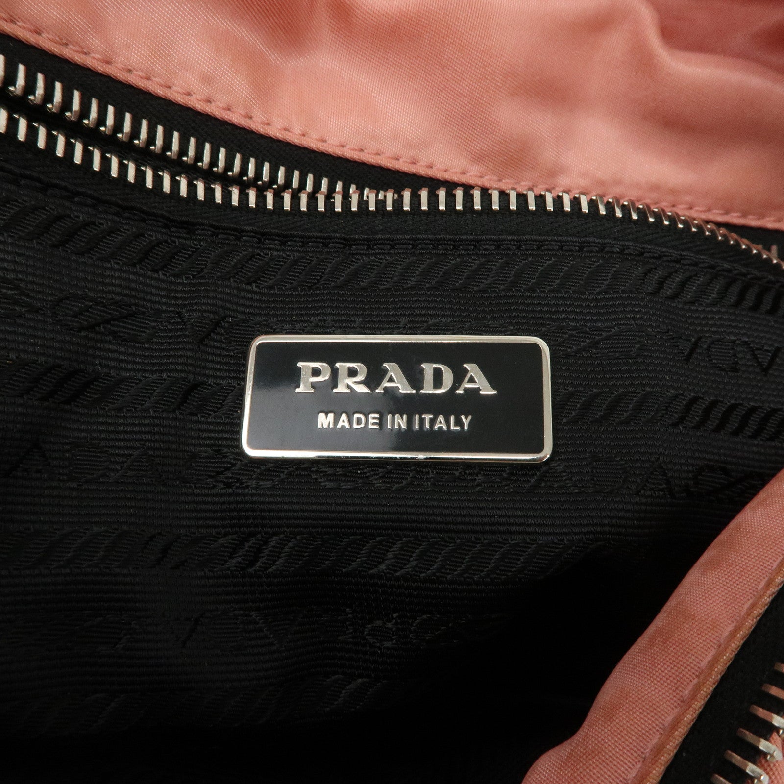 PRADA Triangle Logo Leather Nylon Shoulder Bag Tote Bag Pink BR2236 Used