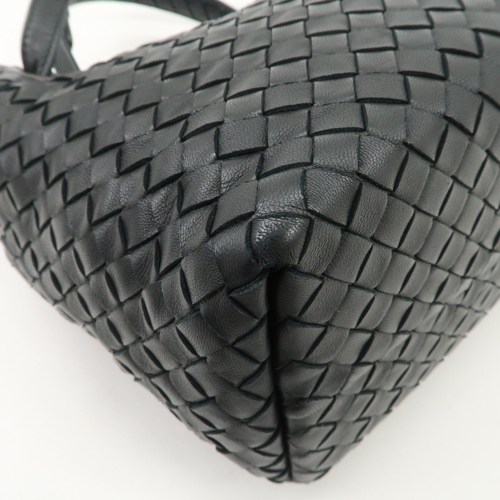 BOTTEGA VENETA Intrecciato Leather Garda Bag Hand Bag Black 405071