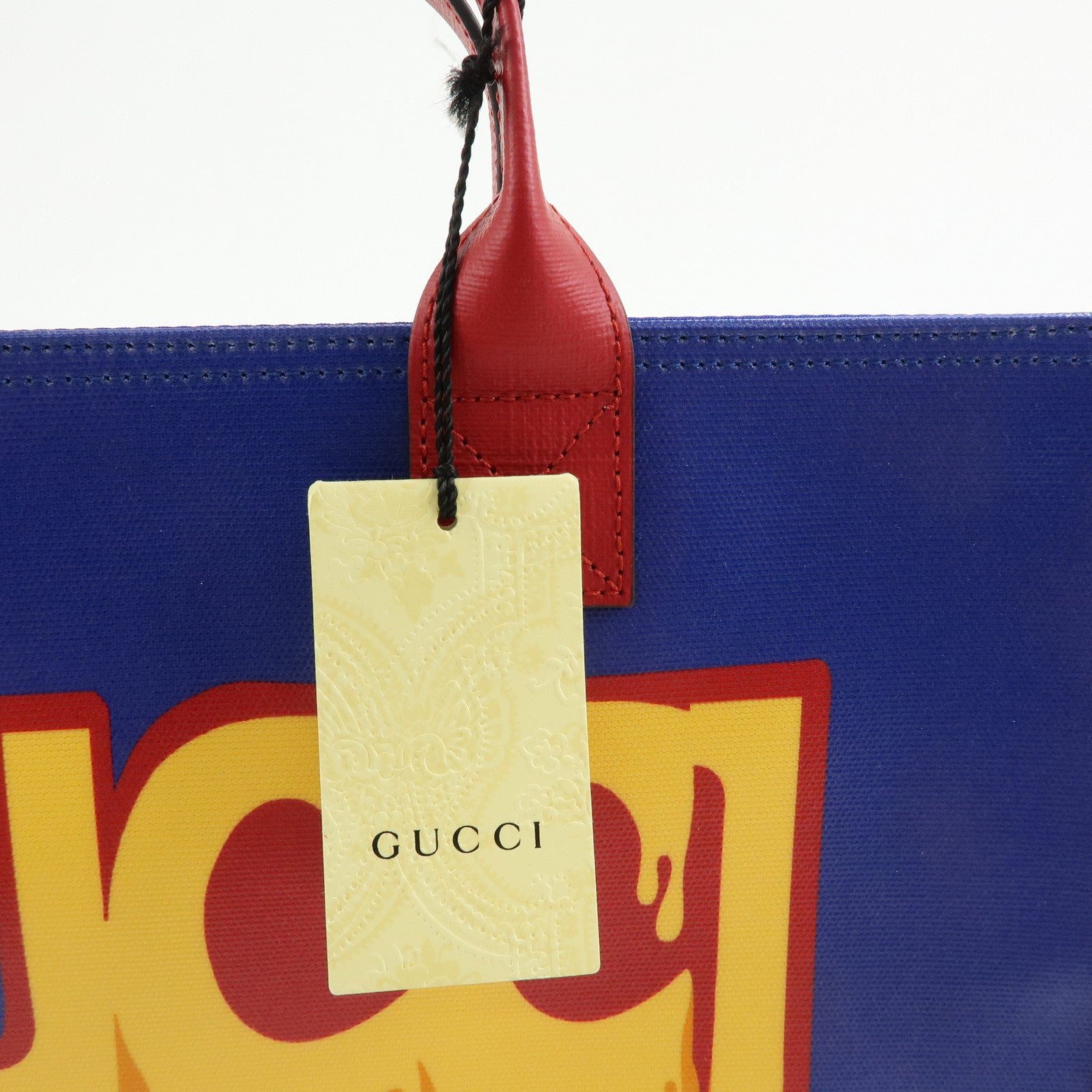 GUCCI Children's PVC Leather Tote Bag Hand Bag Blue Red 550763