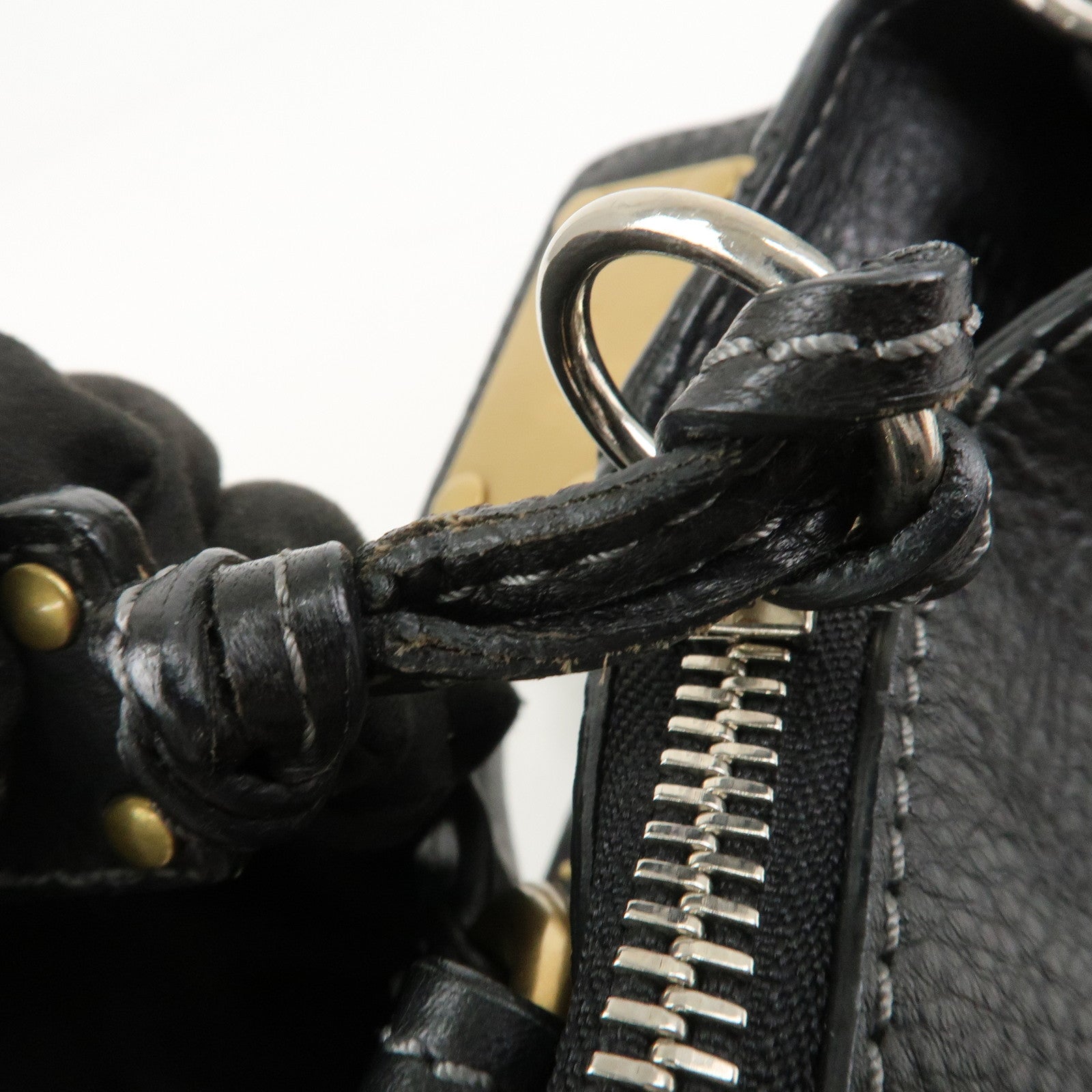 Chloe Paddington Leather Hand Bag Shoulder Bag Black Gold Hardware