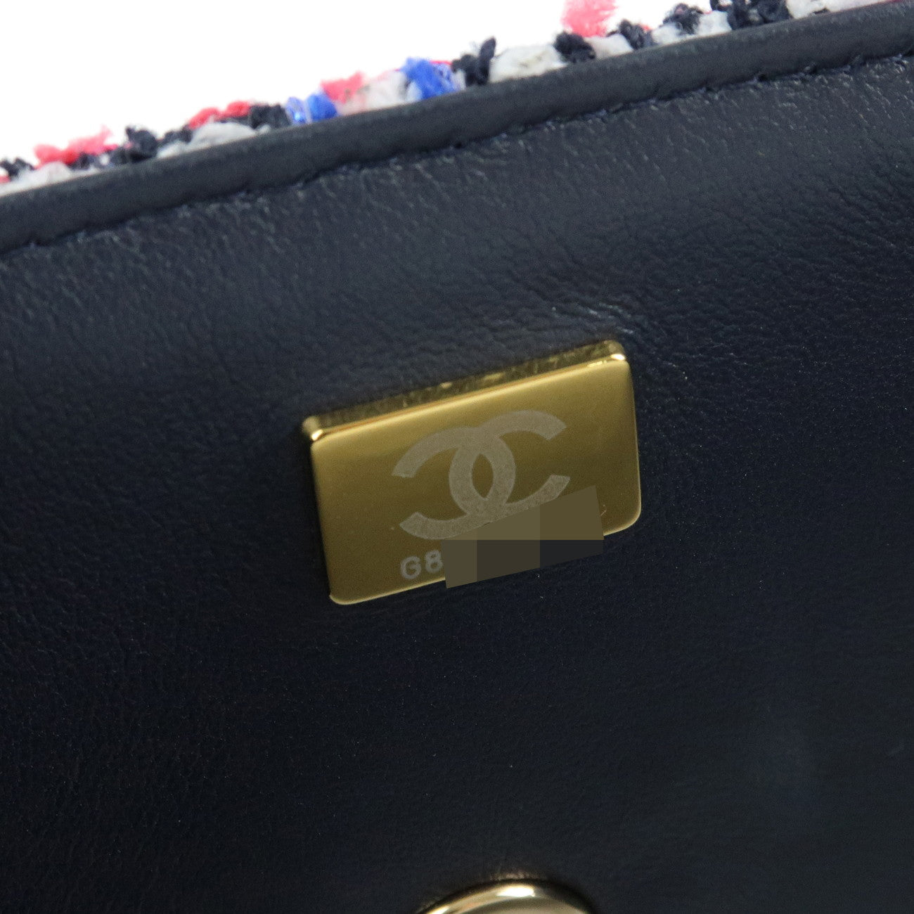 CHANEL Mini Matelasse 20 Tweed Lamb Skin Chain Shoulder Bag A69900