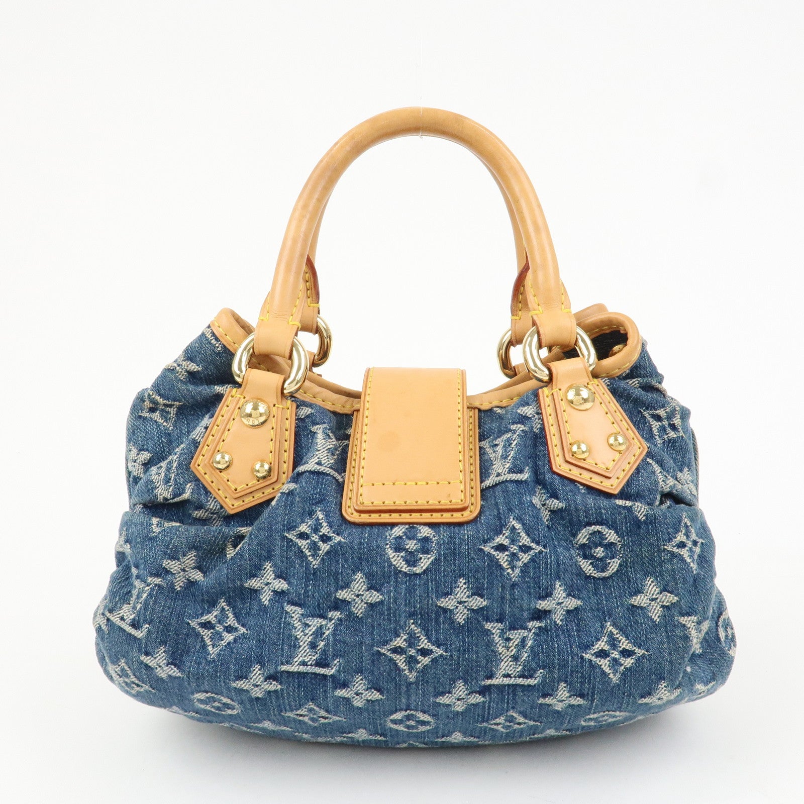 Louis Vuitton Monogram Denim Pleaty Hand Bag Blue M95020