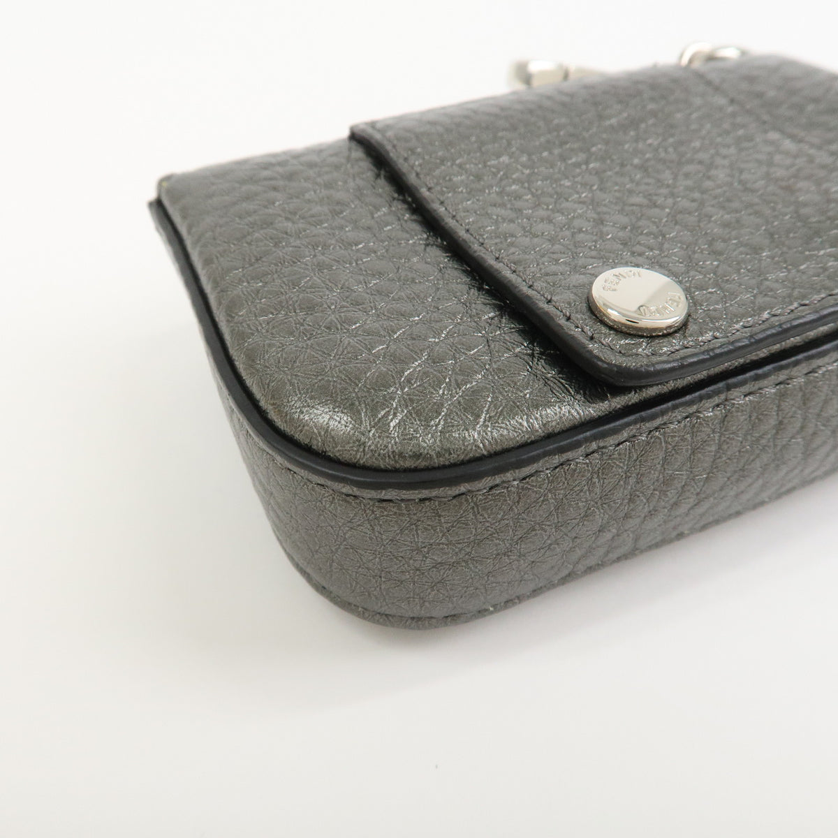 FENDI Nano Baguette Calf Leather Bag Charm Card Case Pouch 7AR809