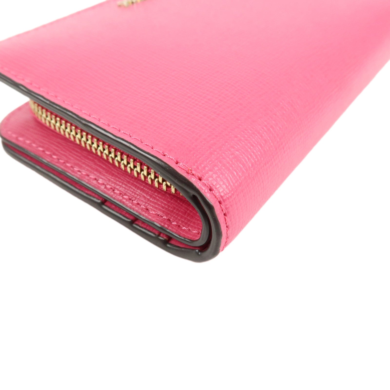 Furla Babilon Logo Leather Bi-fold Wallet Compact Wallet Pink Used