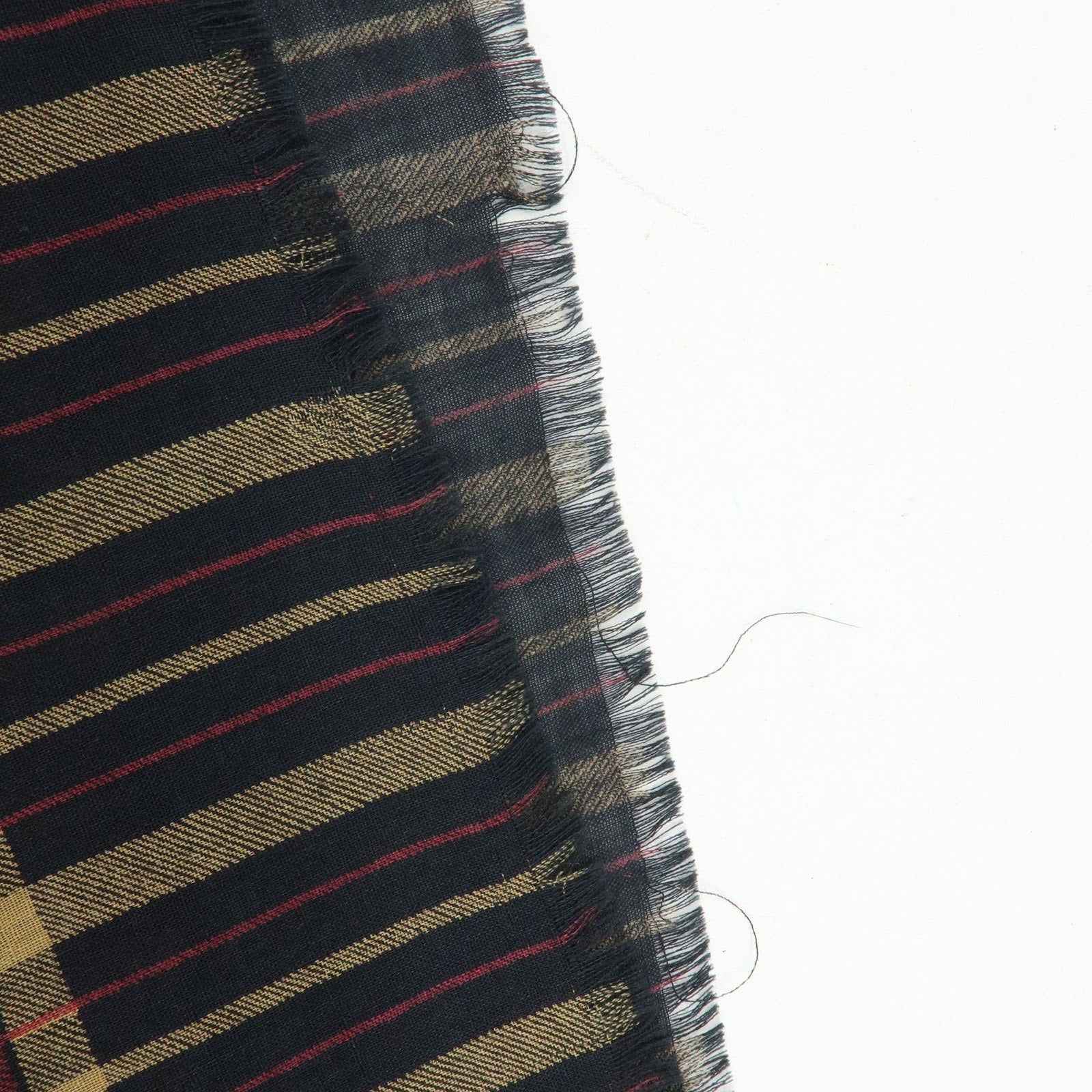CHANEL Silk Cashmere Plaid Scarf Black Beige Wine Red