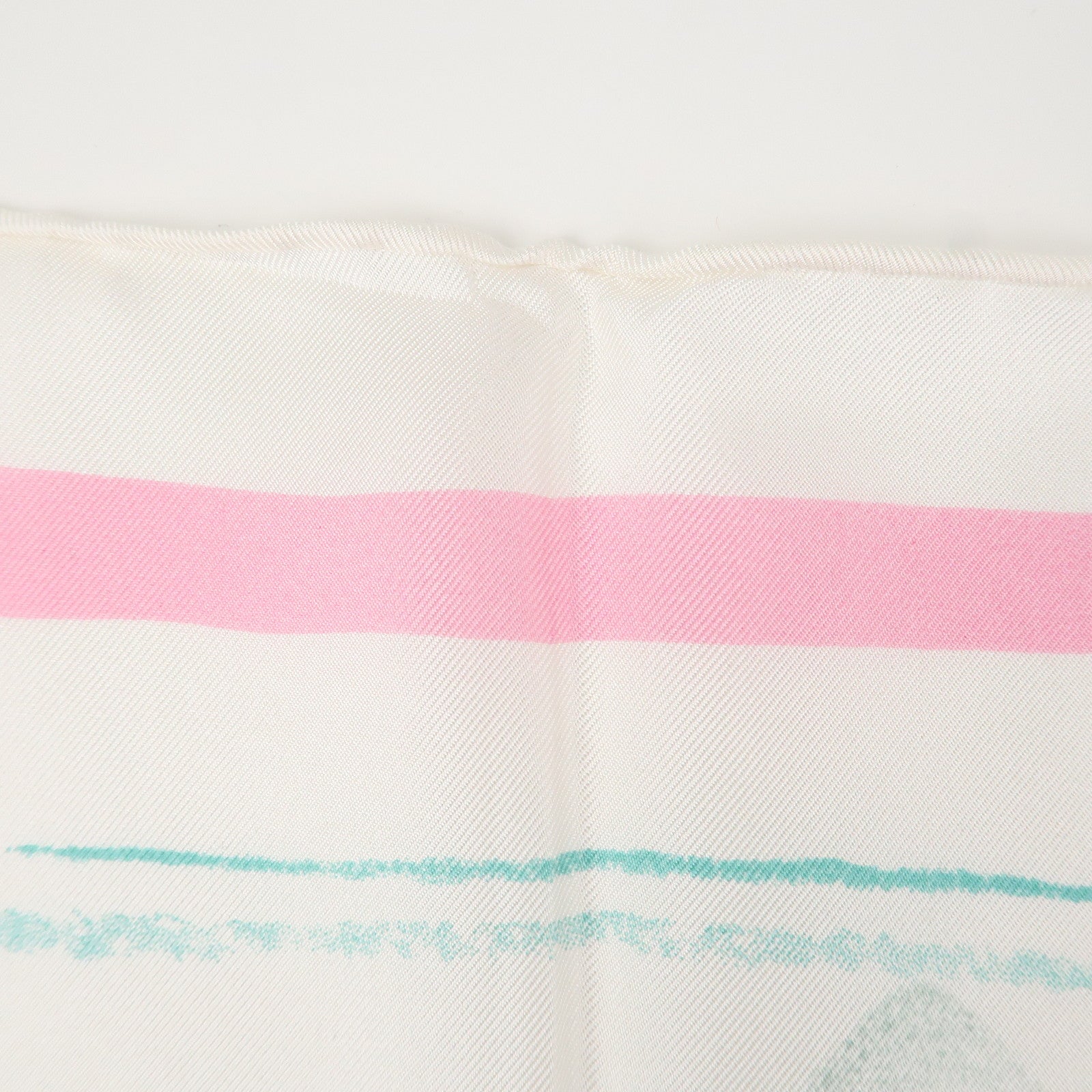 CHANEL COCO Mark Silk 100 % Scarf Pink White Used