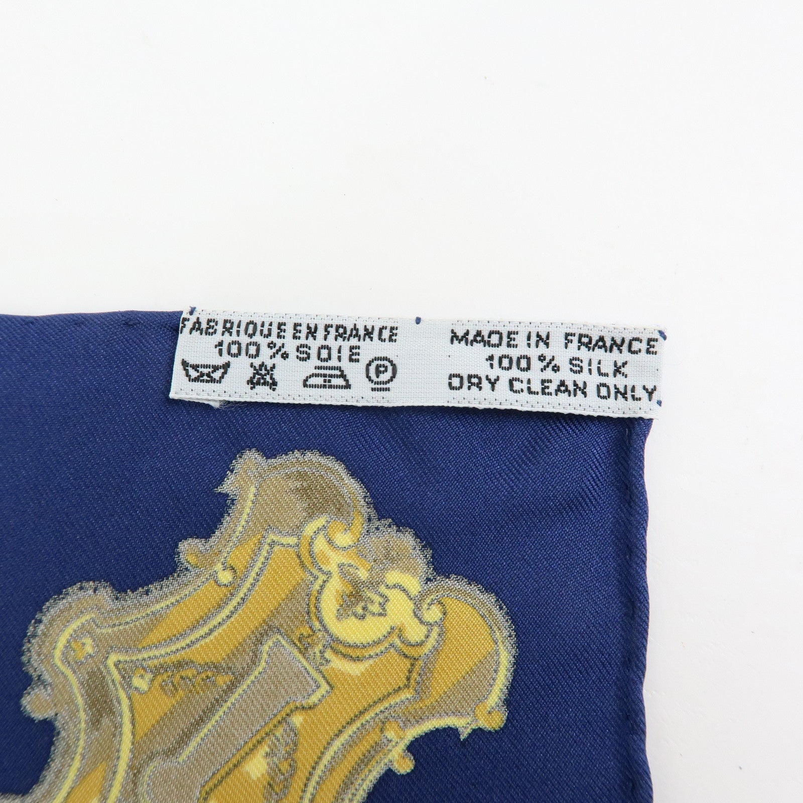 HERMES Carre 90 Silk 100% Scarf LES CLES THE KEYS RARE Navy Gold