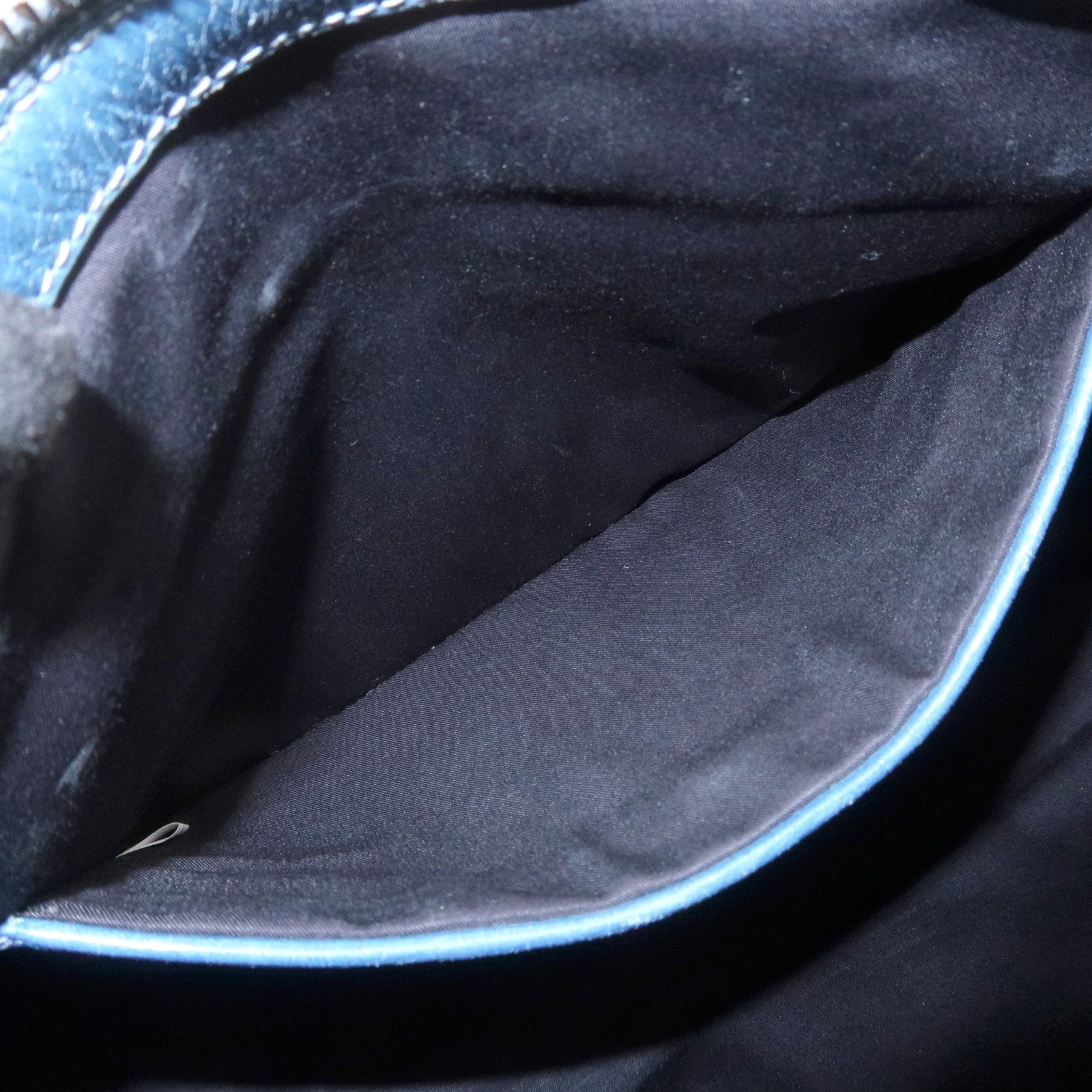 MIU MIU Logo Leather 2Way Bag Hand Bag Shoulder Bag Blue